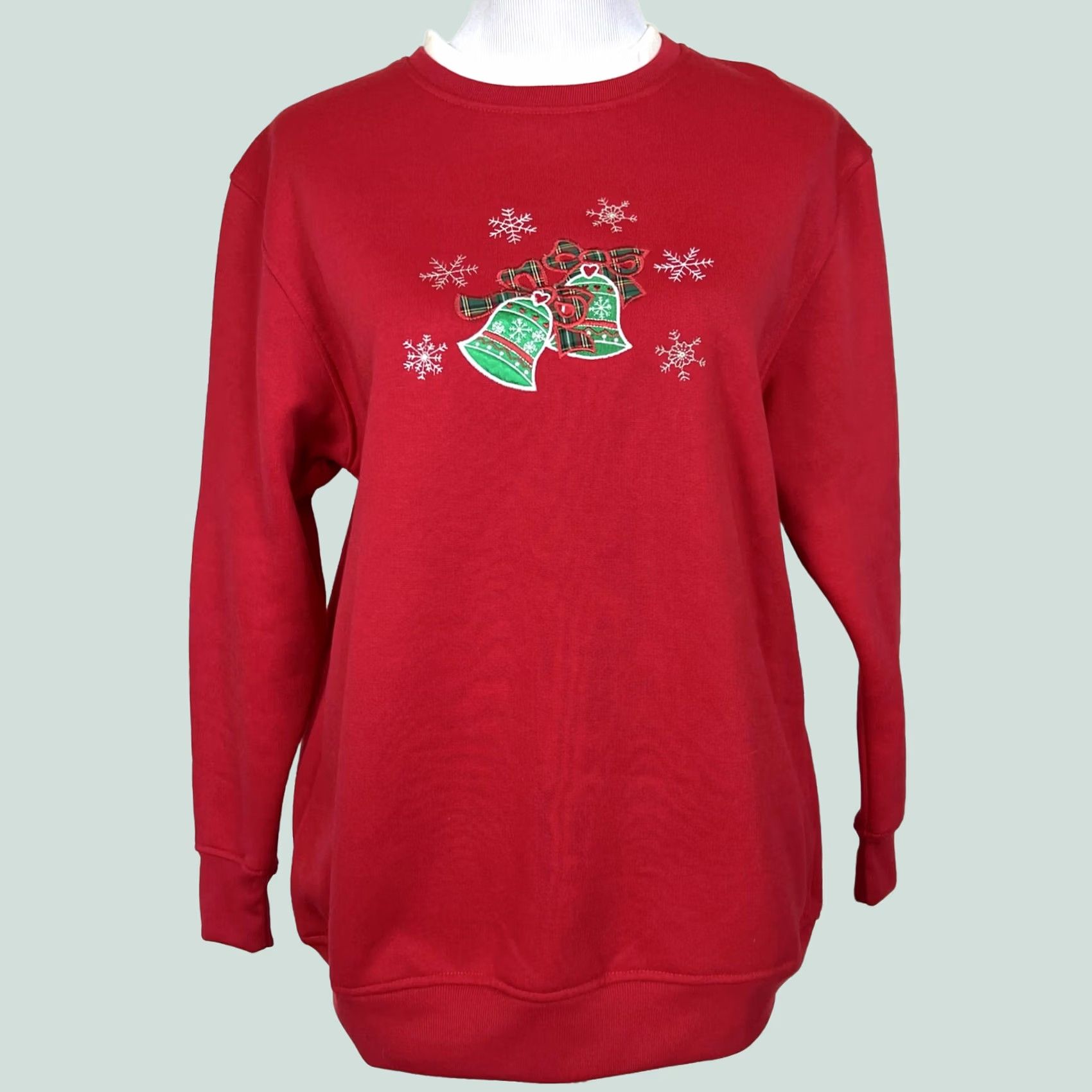 Vintage VINTAGE Bobbie Brooks Christmas Embroidered Sweatshirt Red Pullover Sz S Womens Crew Neck Long Sleeve Pullover 90s Decade Holiday Size S / US 4 / IT 40 - 1 Thumbnail