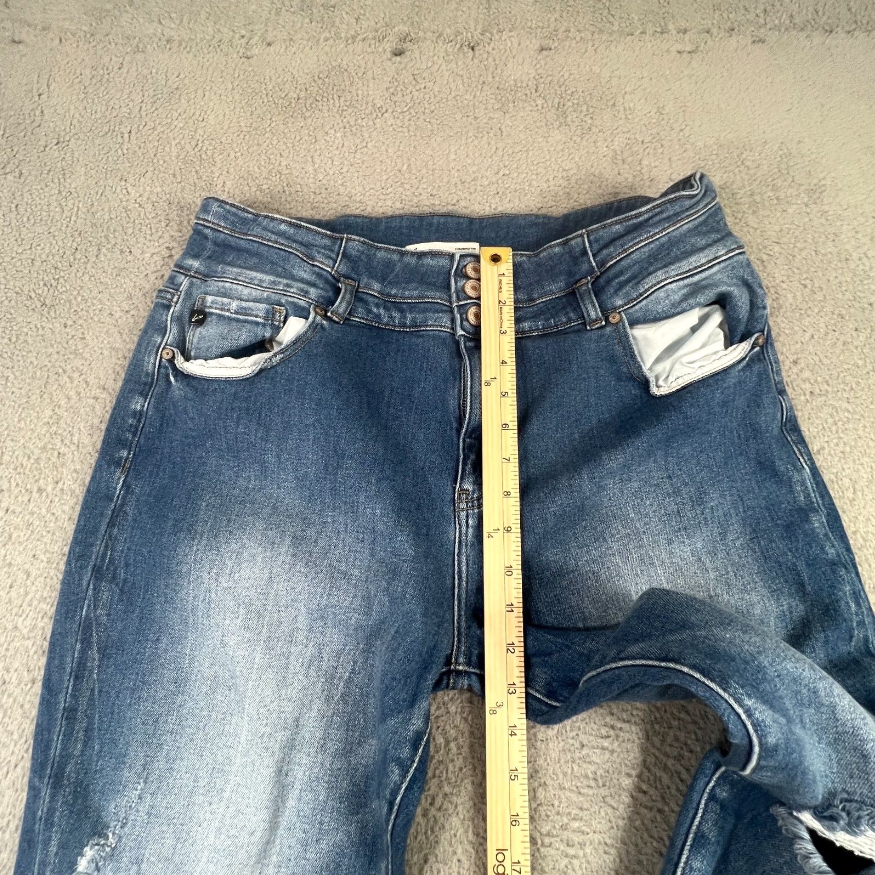 Vintage KanCan Jeans Womens High Rise Straight Light Wash Blue Denim 27 Regular Size 27" / US 4 / IT 40 - 3 Thumbnail