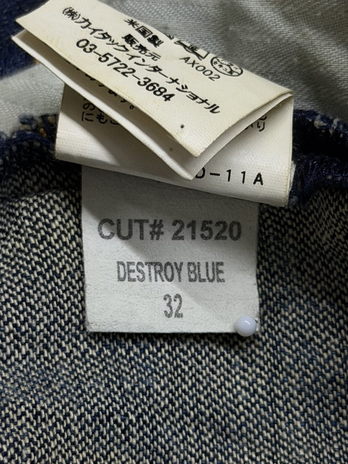 Japanese Brand Vintage Y2K Artisan De Luxe Destroy Blue | Slim Straight W32 Size US 32 / EU 48 - 15 Thumbnail