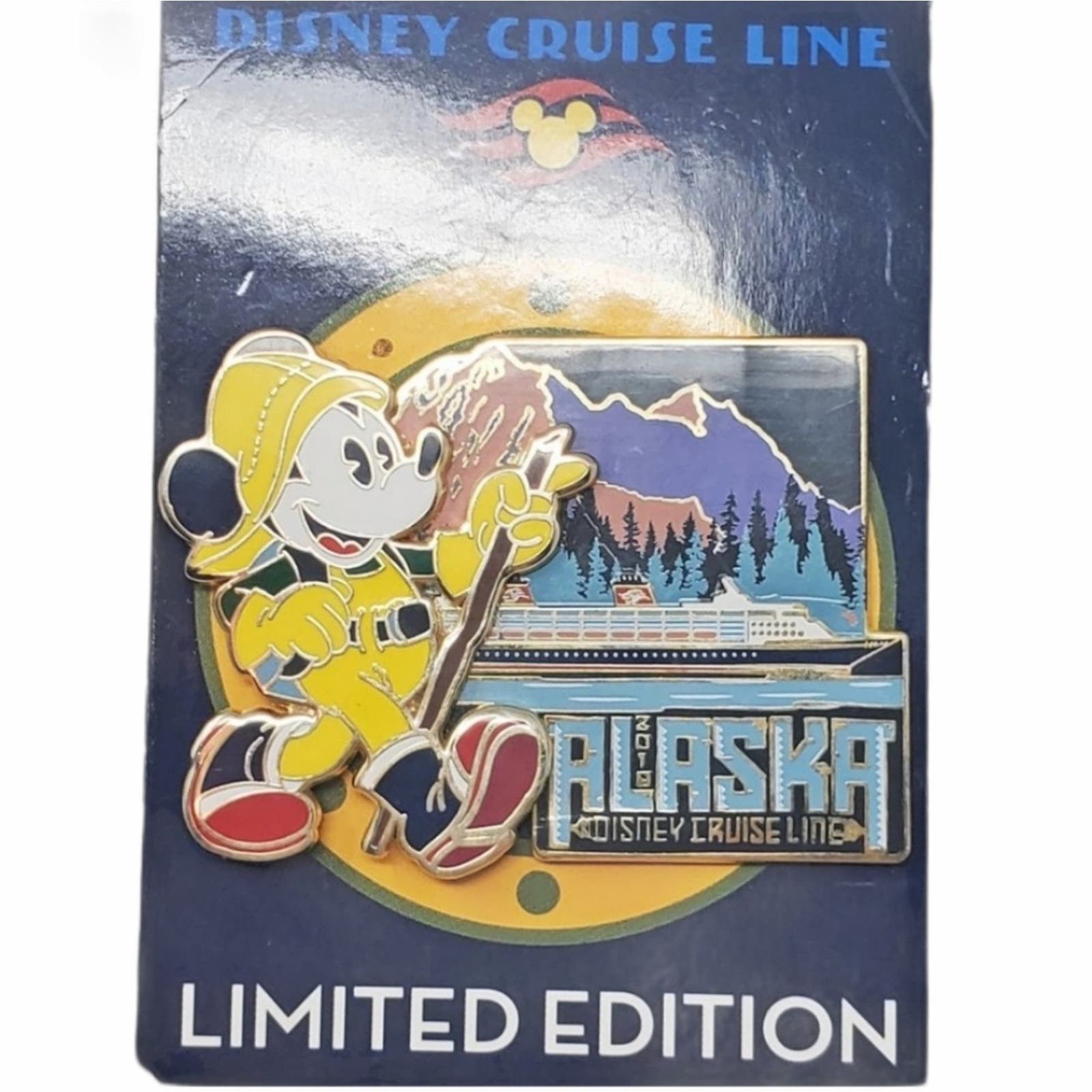 image of Disney Cruise Line Alaska Mickey Mouse Le Pin NWT in Blue, Women's