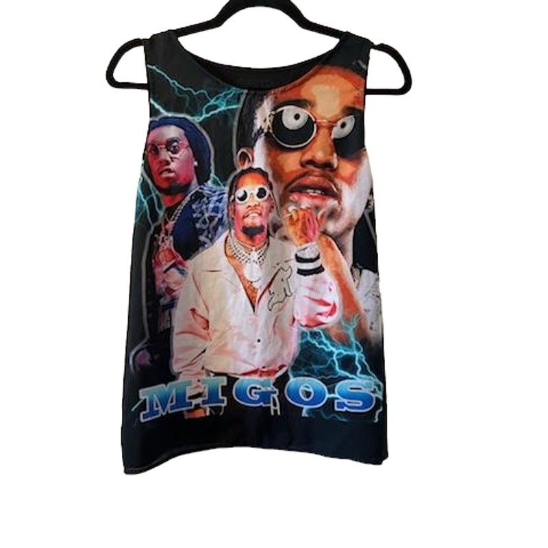 Migos Vintage Sleeveless Tank Top Migos Takeoff Rapper Black SZ XL Size US XL / EU 56 / 4 - 1 Thumbnail