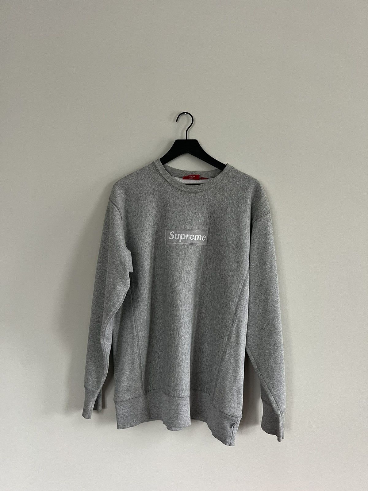 image of Supreme Box Logo Crewneck Grey/grey Fw2004, Men's (Size XL)