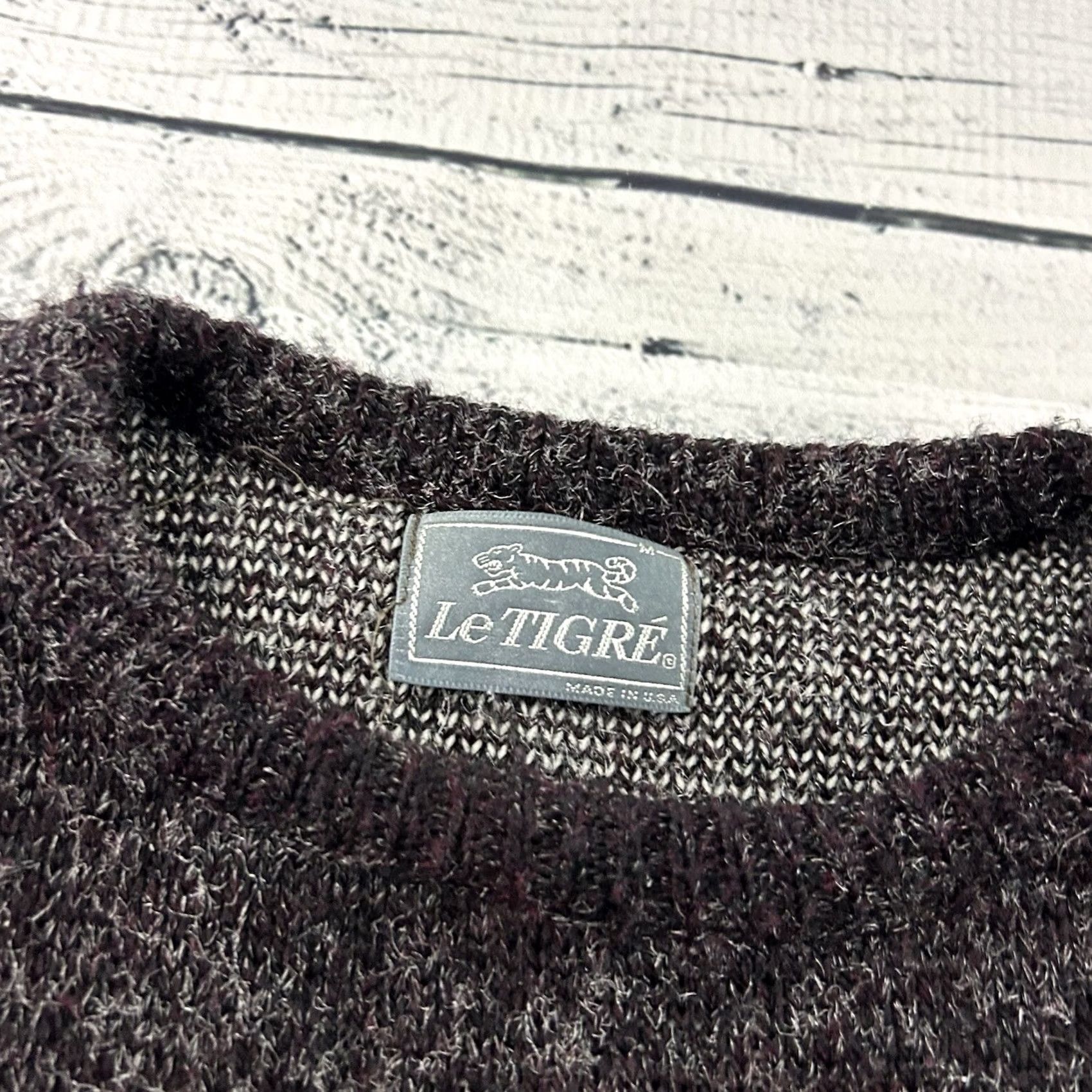 Vintage VINTAGE Le Tigre Pullover Sweater Men M Gray Black Argyle Pullover Sweater Mens Medium Gray Black Size US M / EU 48-50 / 2 - 2 Thumbnail