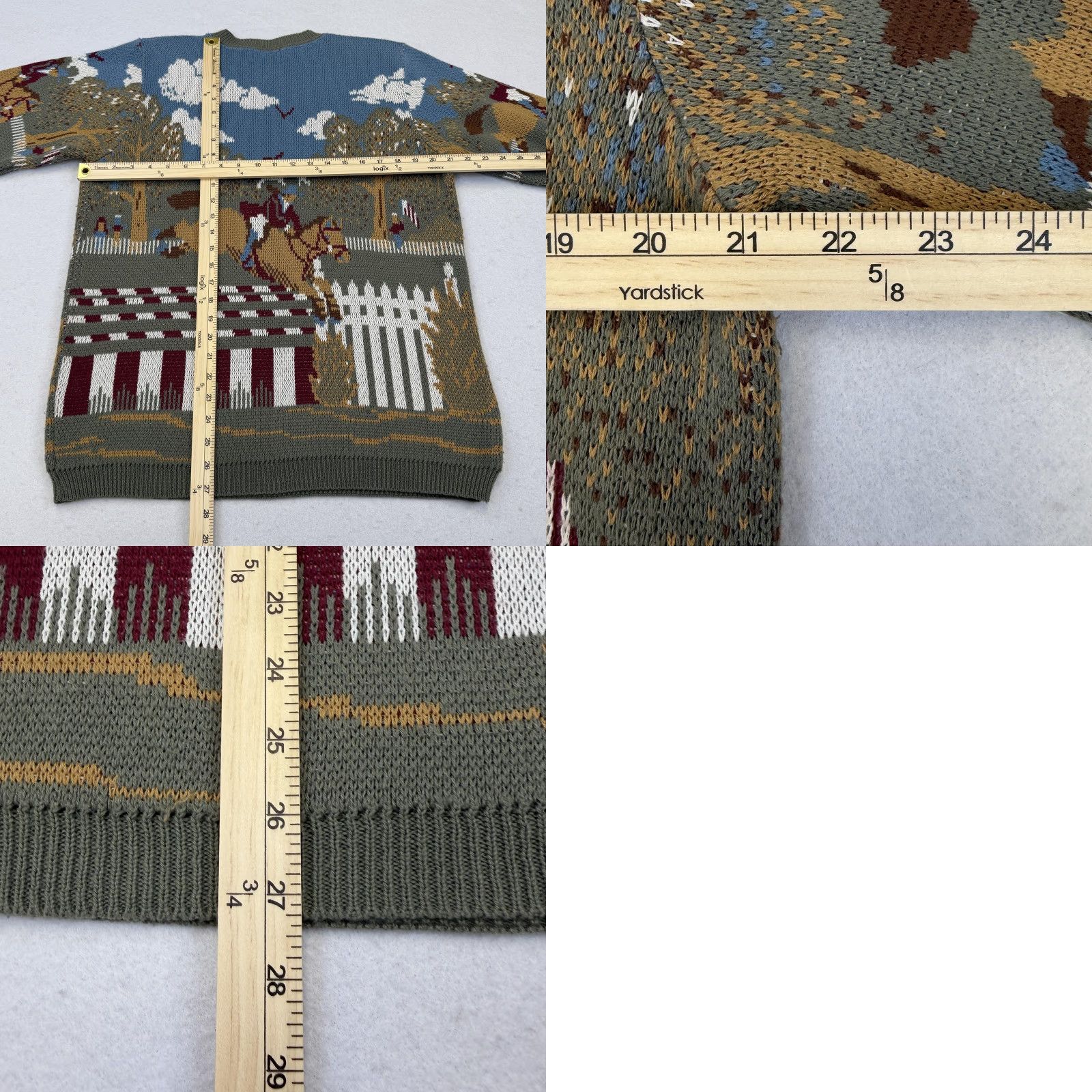 Vintage VINTAGE Alfred Dunner Sweater Womens Medium Green Horse Equestrian Scene USA Size M / US 6-8 / IT 42-44 - 8 Thumbnail