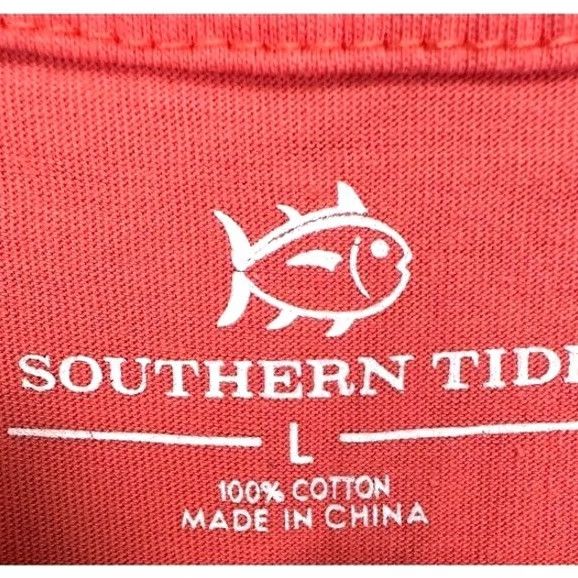 Southern Tide Southern Tide T-Shirt Adult Large Red Peach Graphic Long Sleeve Pocket Tee Mens Size US L / EU 52-54 / 3 - 5 Thumbnail
