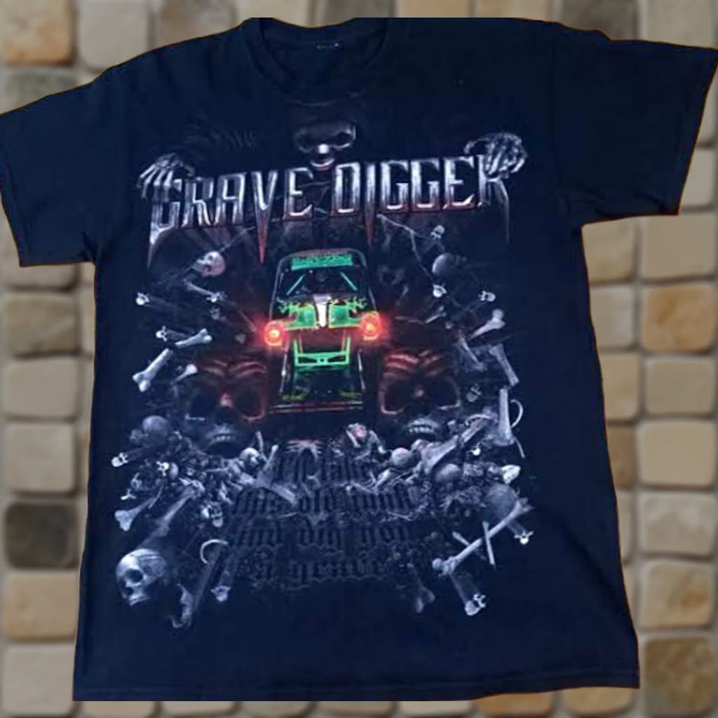 Vintage Vintage Monster Truck Grave Digger - I'LL Dig Your Grave Printed T-Shirt M Size US M / EU 48-50 / 2 - 1 Thumbnail