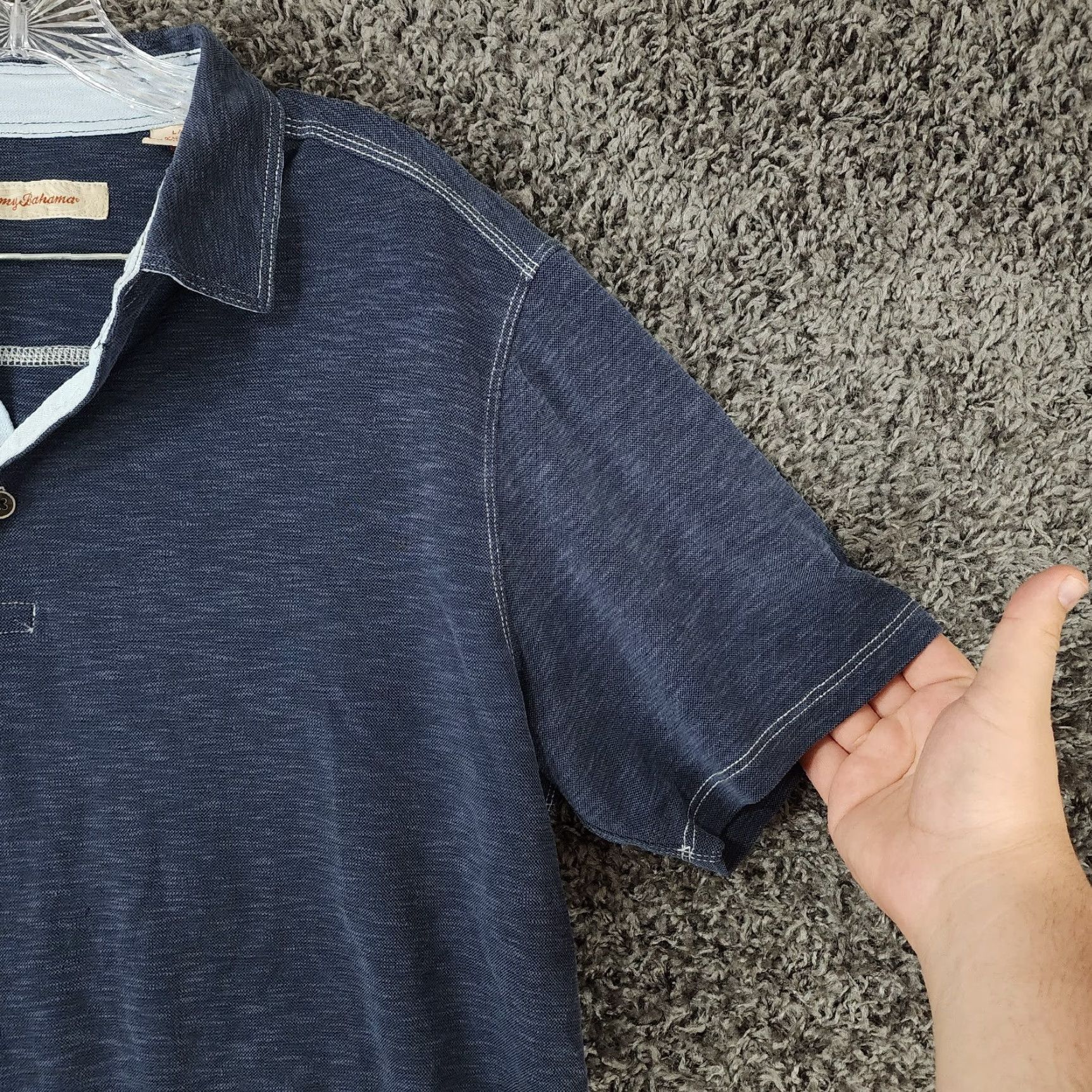 Tommy Bahama Tommy Bahama Polo Shirt Mens Blue Short Sleeve Modal Poly Blend L Regular Size L Size US L / EU 52-54 / 3 - 2 Thumbnail