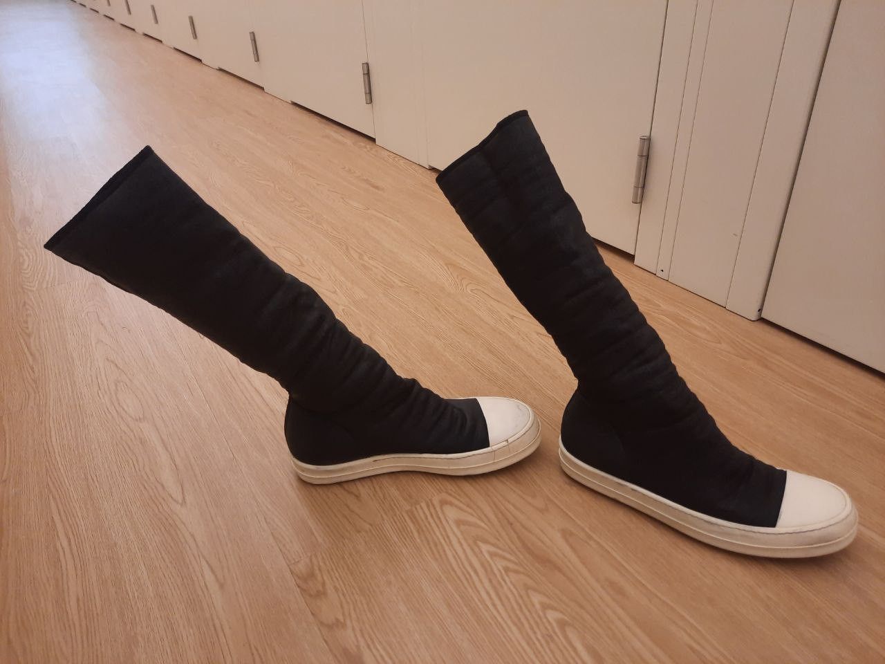 Rick Owens Drkshdw Waxed Sock Sneakers Size US 7 / EU 40 - 2 Thumbnail