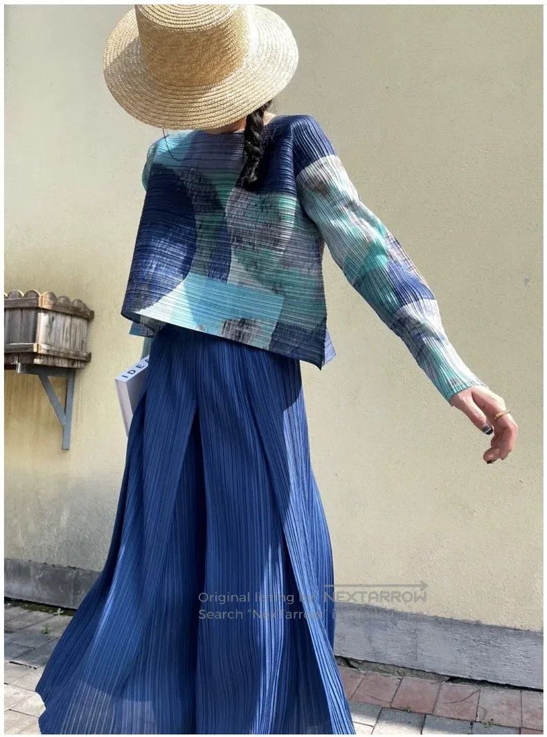 Issey Miyake Issey Miyake size:4 Blue Pants Size 22" - 2 Thumbnail