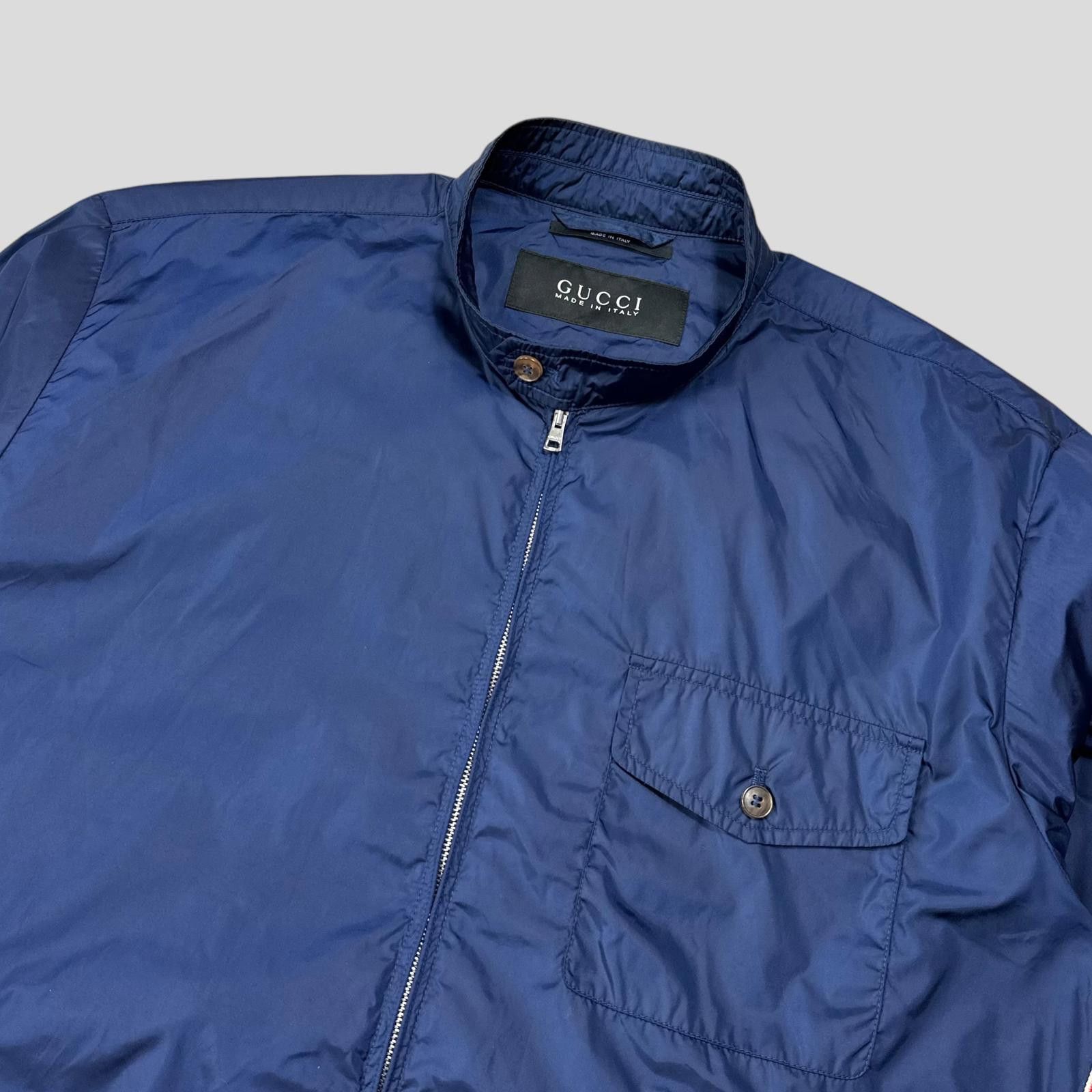 Gucci Gucci 2012 Blue Stripe Seam Nylon Shimmer Jacket - IT50 M/L Size US M / EU 48-50 / 2 - 4 Thumbnail