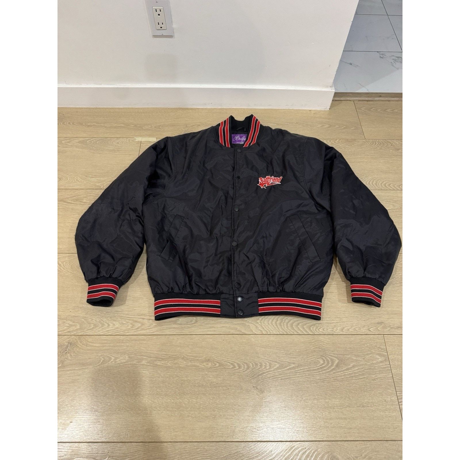 Badfriend BADFRIEND Varsity Bomber Jacket Size LARGE Black RARE Size US L / EU 52-54 / 3 - 1 Thumbnail