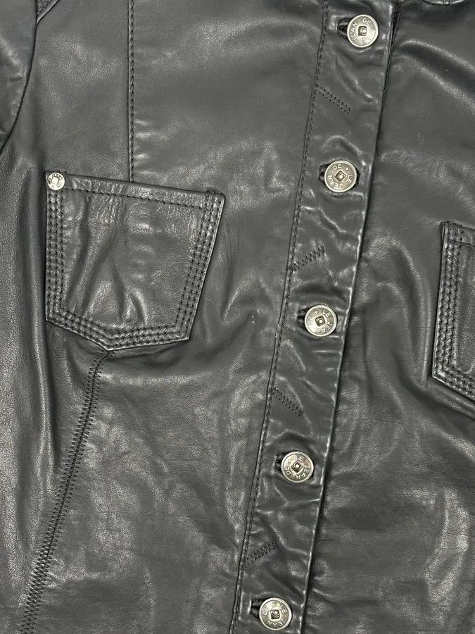 Marithe + Francois Girbaud 2000s Marithé + François Girbaud Black Buttoned Modern Leather Jacket Size S / US 4 / IT 40 - 8 Thumbnail