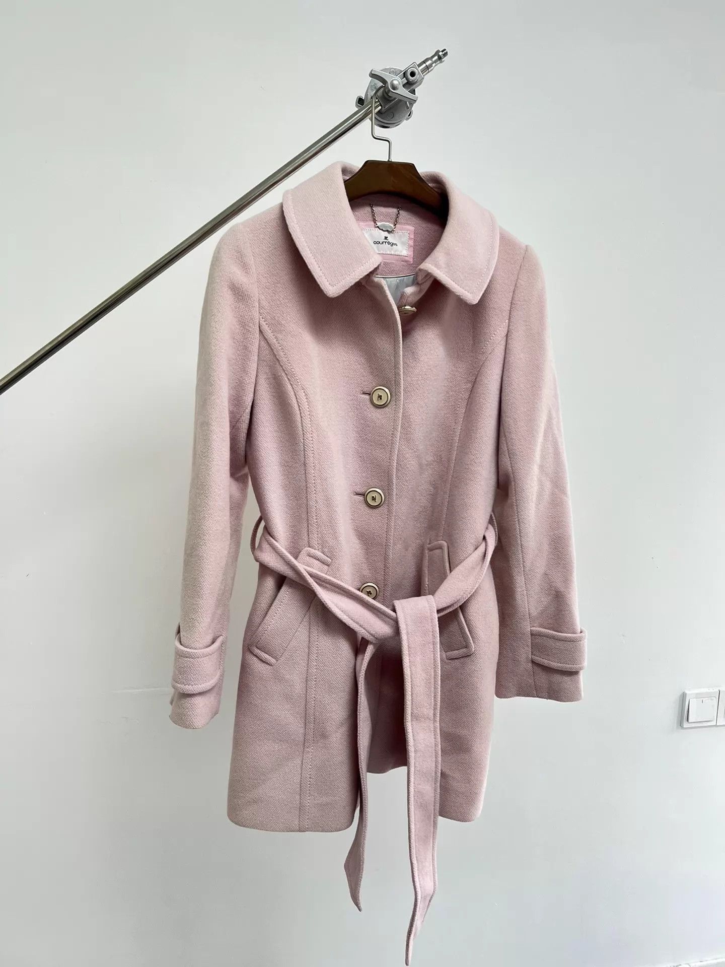 Courreges Courreges Pink Padded Shoulder Wool Coat 40 Size S / US 4 / IT 40 - 2 Thumbnail