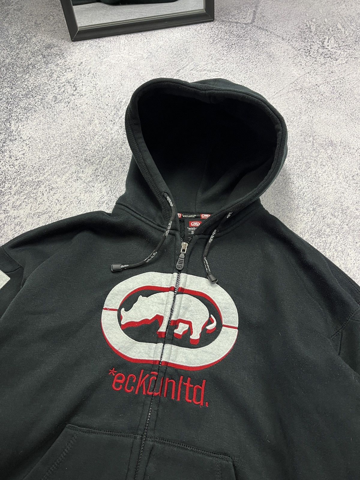 Ecko Unltd. × Vintage Vintage 00s Ecko Unltd Big Logo Embroidered Baggy Zip Hoodie Size US S / EU 44-46 / 1 - 8 Thumbnail