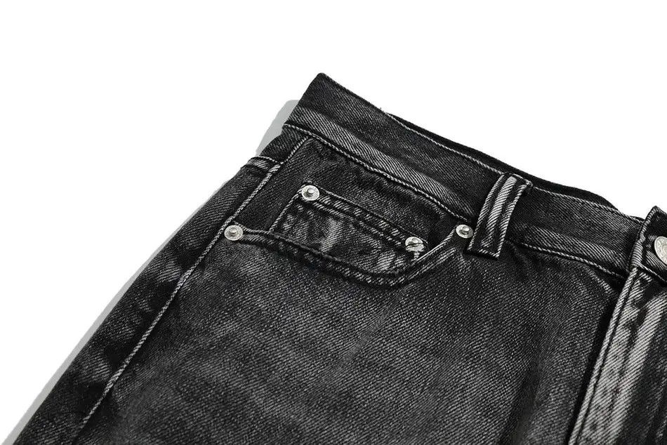 Japanese Brand Black Washed Damage Baggy jeans y2k 90’s retro style Size US 32 / EU 48 - 4 Thumbnail