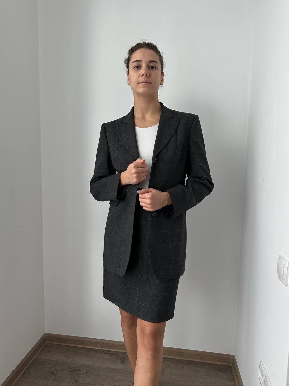Kiton × Vintage Vintage Kiton Gray Women's Blazer Skirt Suit Lana Mohair Size M / US 6-8 / IT 42-44 - 16 Thumbnail