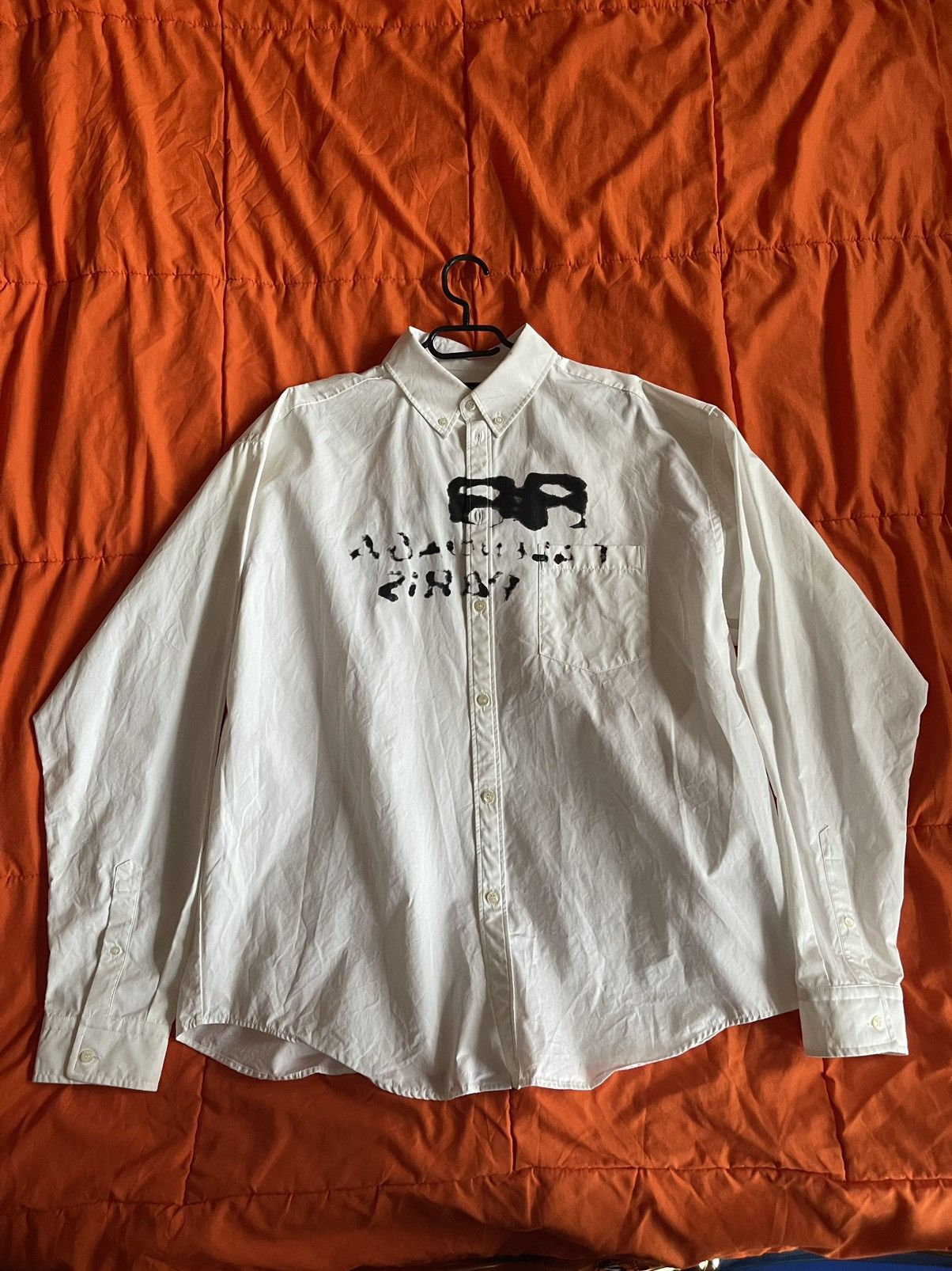 Image of Balenciaga Hand Drawn Bb Icon Shirt in White/Black, Women's (Size Small)