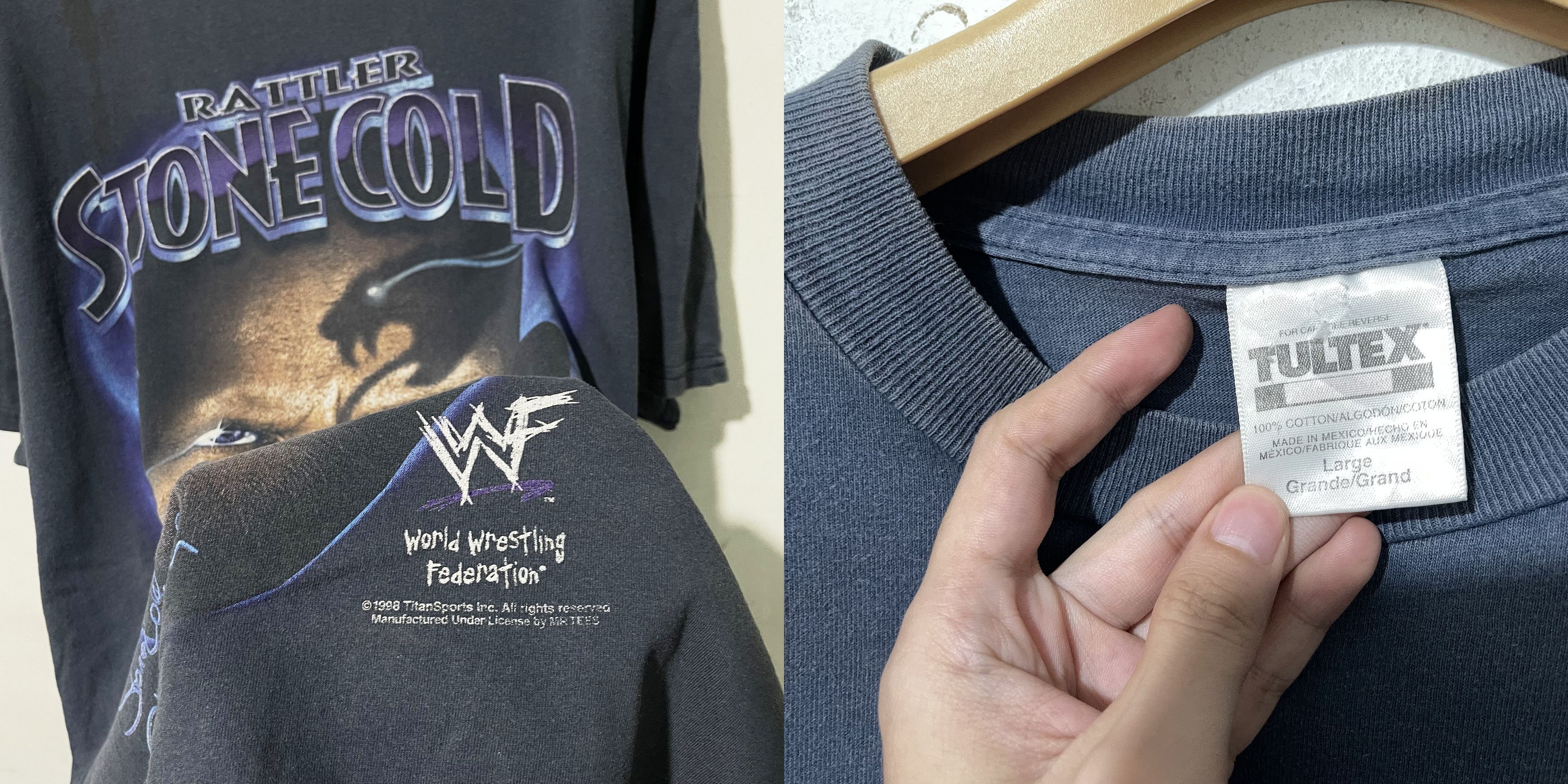 Vintage Vintage 1998 Stone Cold Steve Austin WWF Shirt Size US L / EU 52-54 / 3 - 4 Thumbnail