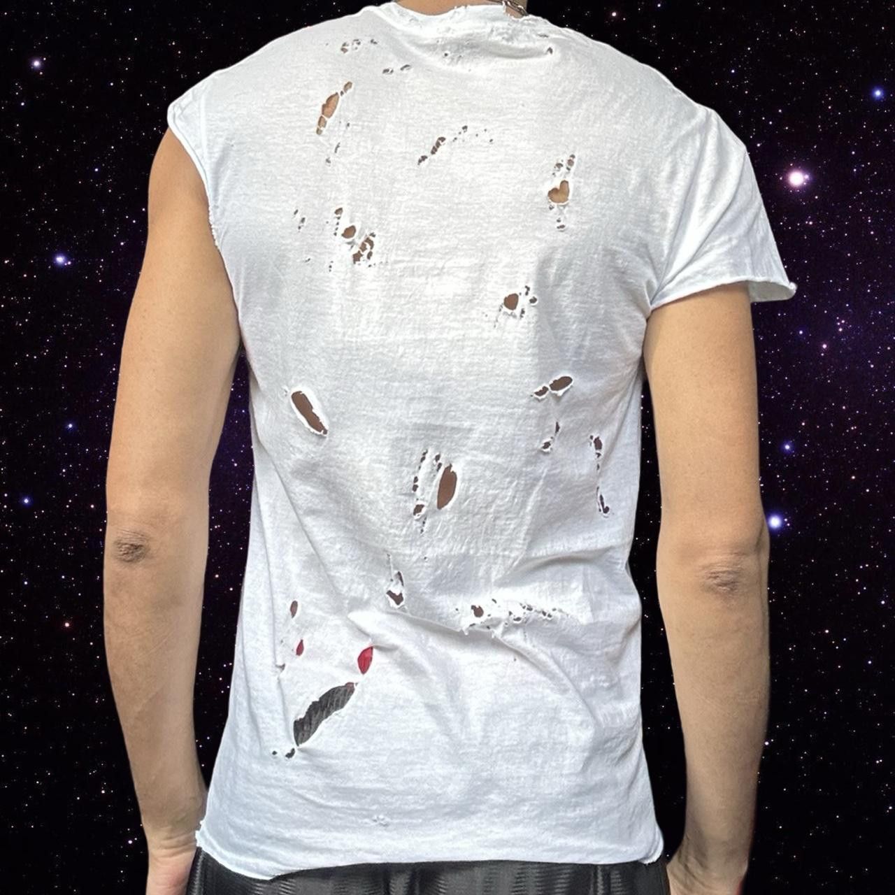 Gildan ASTROBOI* Gildan White Ripped Grunge T-shirt Tank - Medium Size US M / EU 48-50 / 2 - 4 Thumbnail
