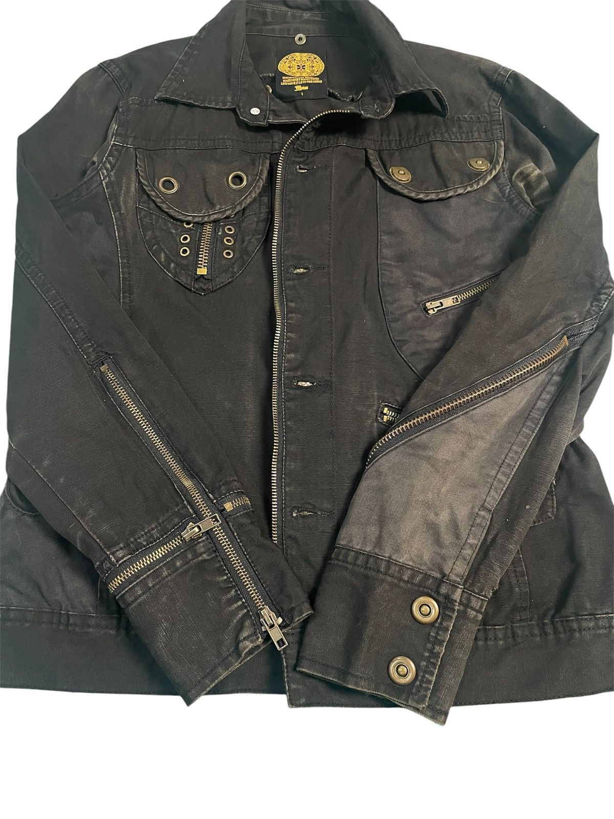 Le Grande Bleu (L.G.B.) Rare Midas Faded Black Zipper Detachable Jacket Size US S / EU 44-46 / 1 - 6 Thumbnail