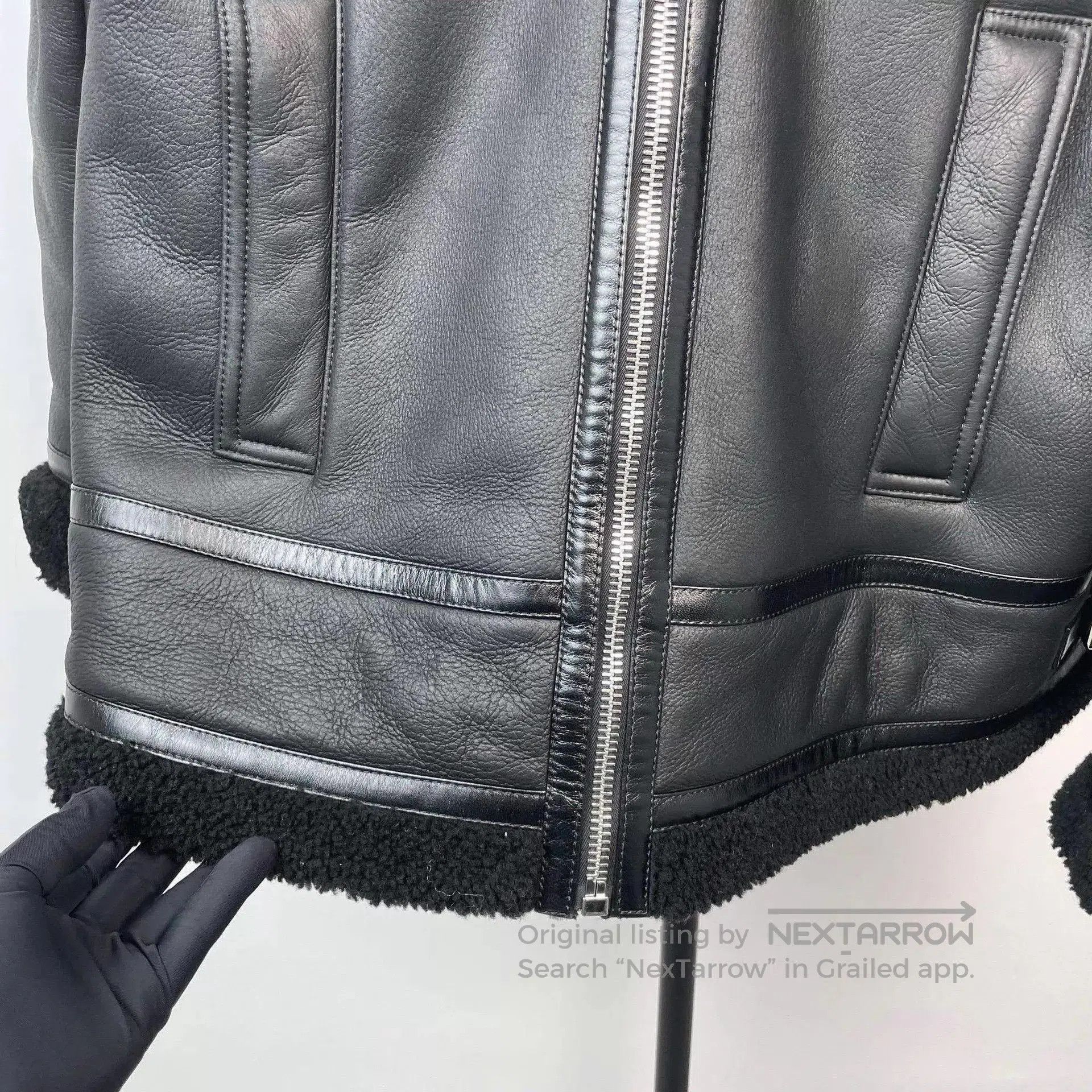 Gucci Black Leather Jacket with Shearling Collar. Size US S / EU 44-46 / 1 - 8 Thumbnail