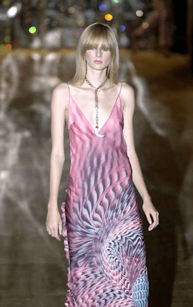 Other SS2001 Roberto Cavalli Psychadelic Silk Puffy Dress Size S / US 4 / IT 40 - 2 Thumbnail