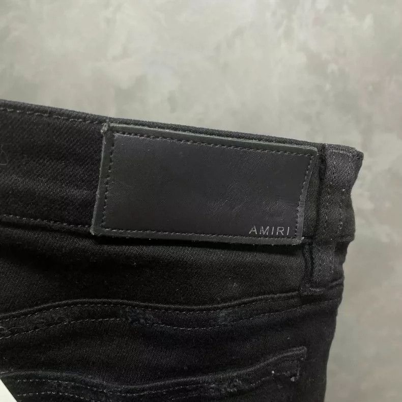 Amiri Amiri Black Patchwork Zipper Denim Pants Size US 27 - 3 Thumbnail