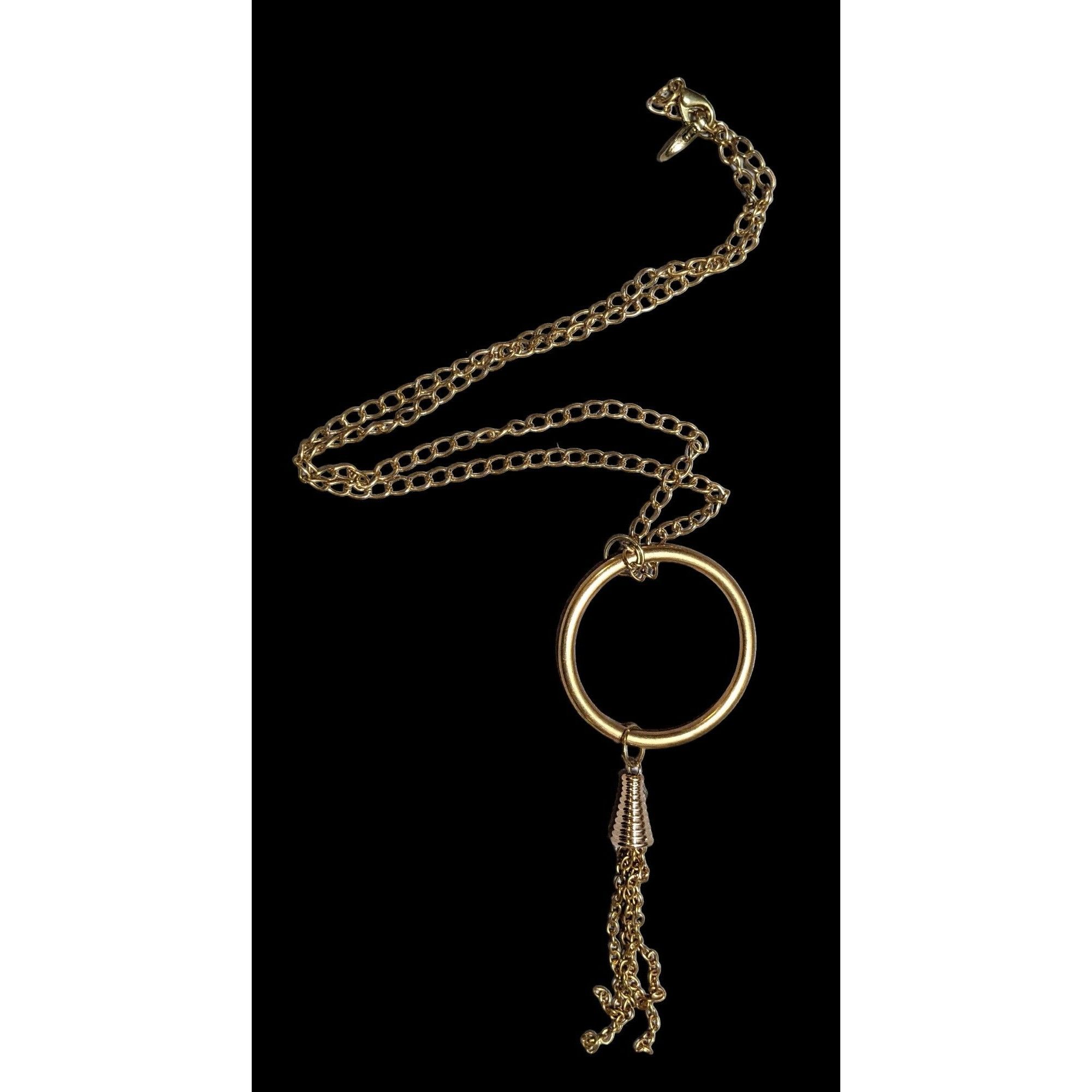 Other Bohemian Gold Hoop Pendant Tassel Neckalce Size ONE SIZE - 1 Thumbnail
