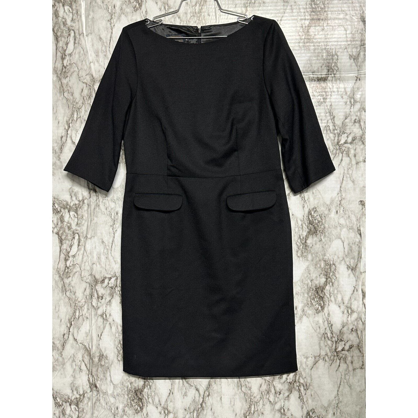 Pendleton Pendleton Virgin wool Black midi Dress 1/2 sleeve Size 10 p Size L / US 10 / IT 46 - 1 Thumbnail
