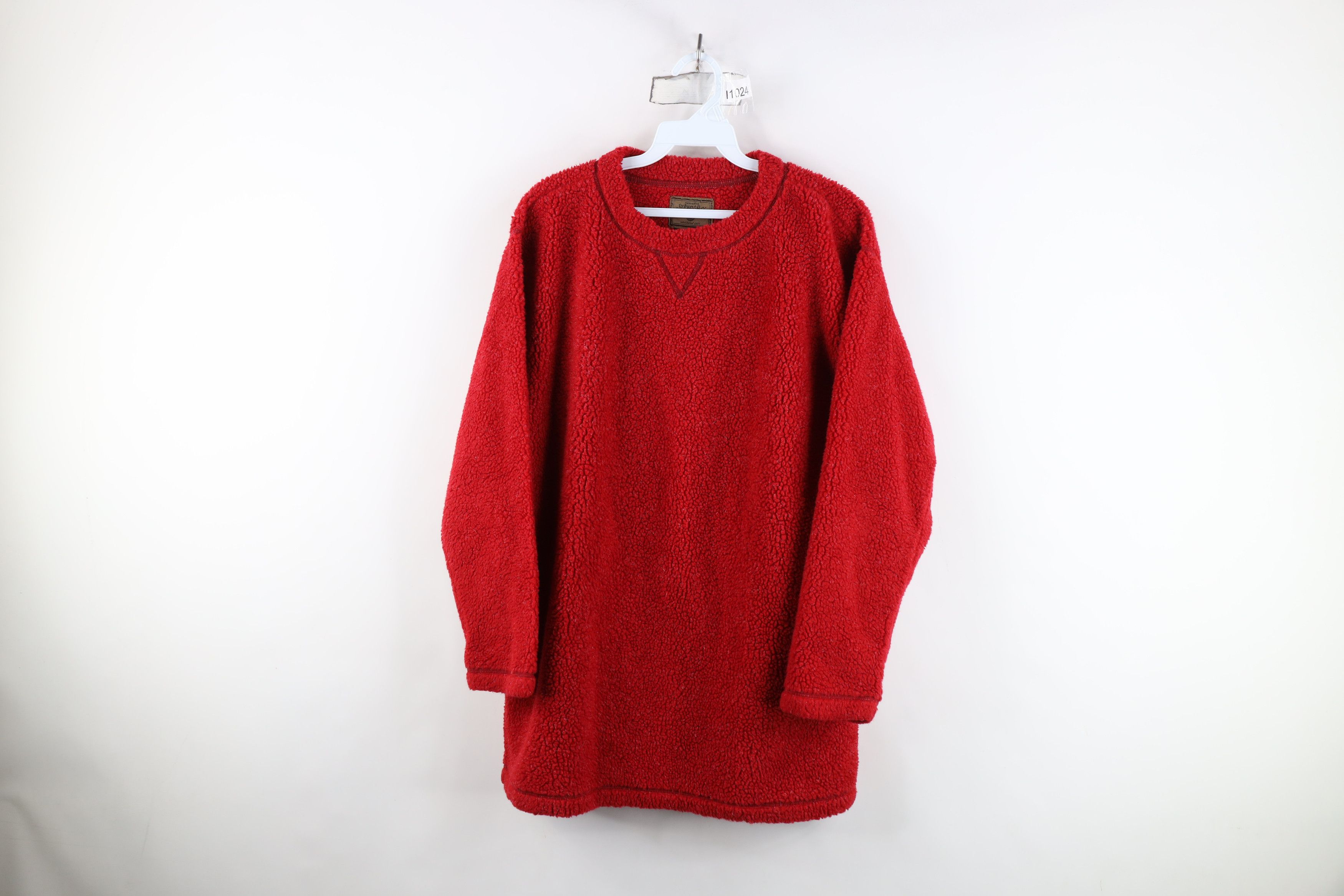 Vintage Vintage 90s Streetwear Deep Pile Fleece Sweater Red USA Size M / US 6-8 / IT 42-44 - 1 Thumbnail