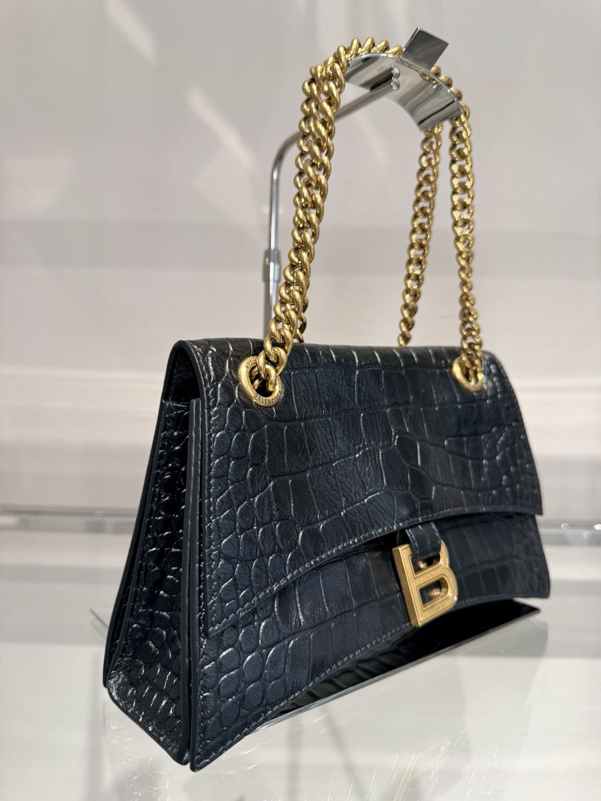 Balenciaga Balenciaga "Crush" shoulder bag in croc-embossed Size ONE SIZE - 3 Thumbnail