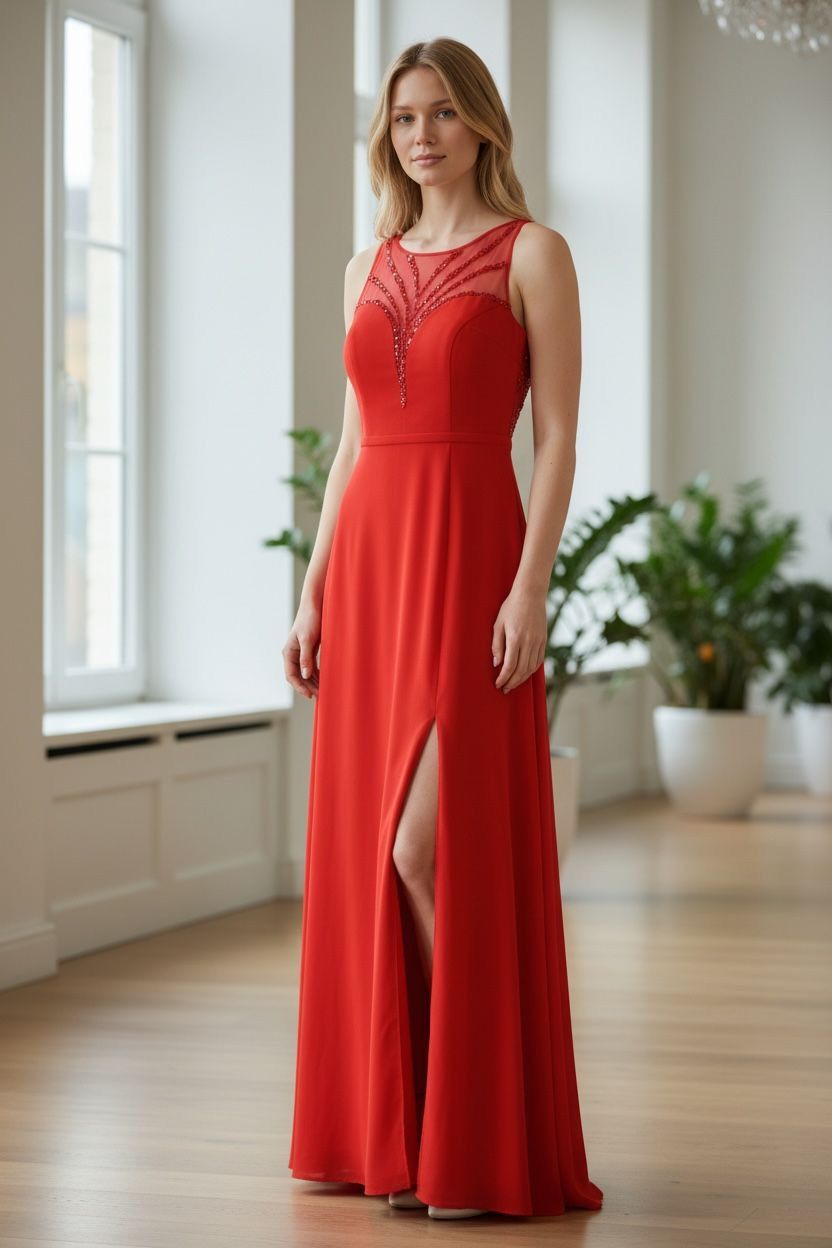 Other Dress with leg slit Coral Red size IT48 Size XL / US 12-14 / IT 48-50 - 1 Thumbnail