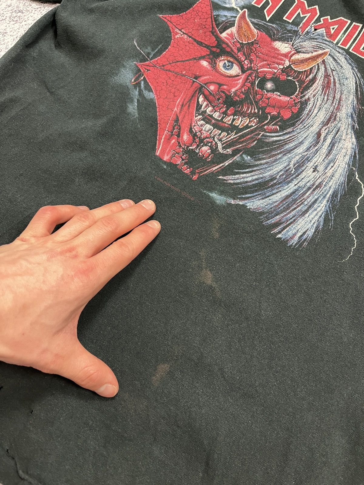 Band Tees × Iron Maiden × Vintage Vintage 2000's Iron Maiden Purgatory Tour Distressed T-shirt Size US M / EU 48-50 / 2 - 8 Thumbnail