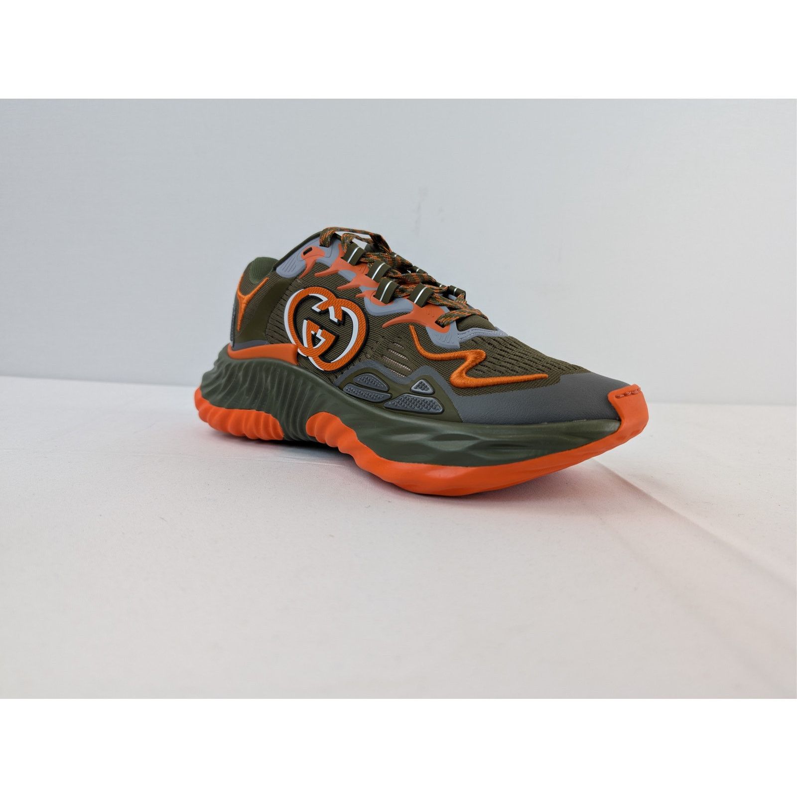 Gucci o1rshd1 Ripple Mesh Low Top Sneakers in Green / Orange Size US 8 / EU 41 - 2 Thumbnail