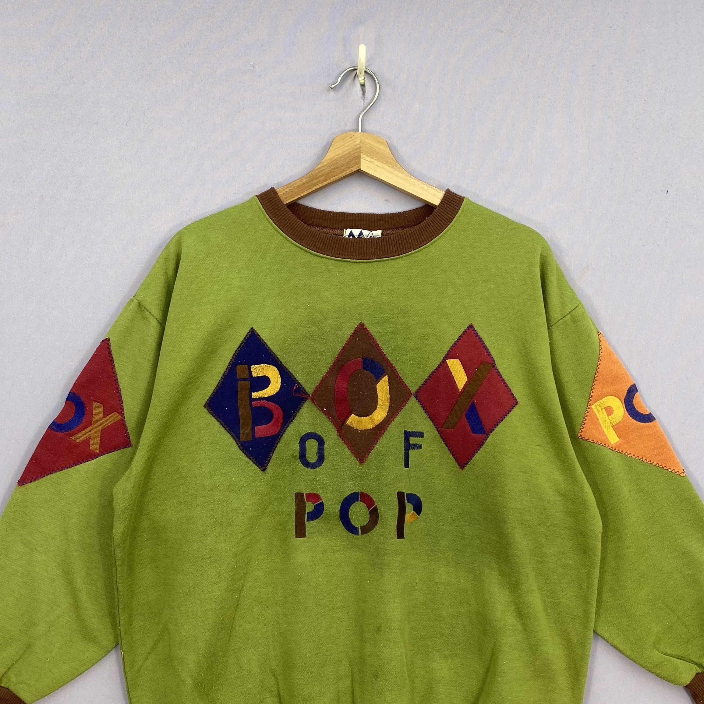 Vintage Vintage 90s Box of Pop Patches Sweatshirt Novelty Sweater Size US L / EU 52-54 / 3 - 3 Thumbnail