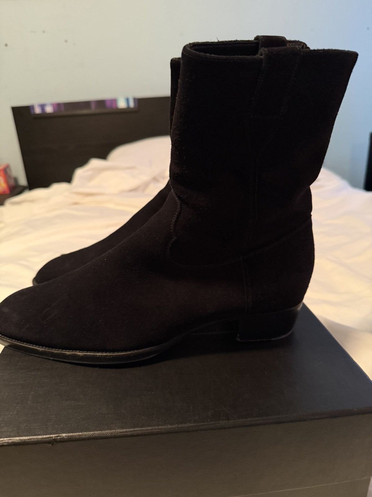 Saint Laurent Paris VERY RARE FW13 Black Suede Cowboy Size US 10 / EU 43 - 5 Thumbnail