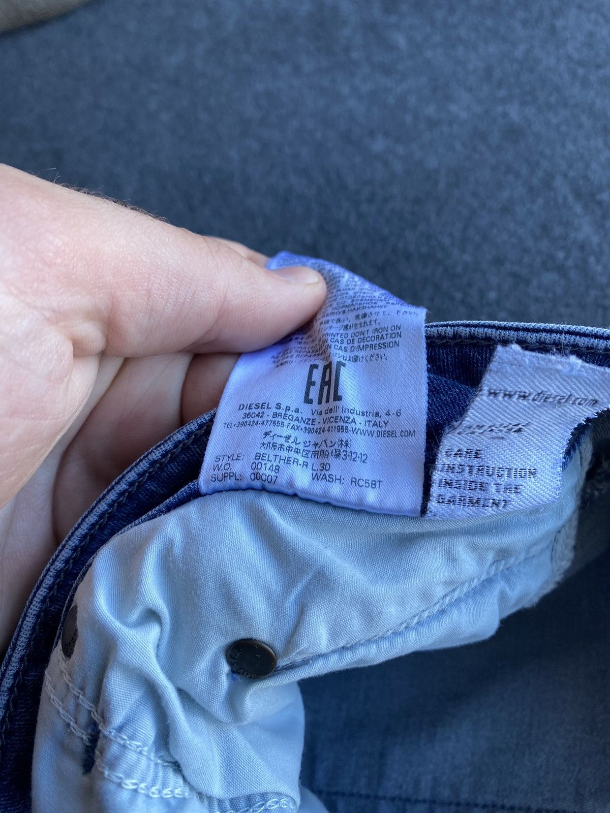 Diesel 🔥Opium Punk Gothic Diesel Blue Jeans Belther-R Slim 30 Size US 30 / EU 46 - 5 Thumbnail