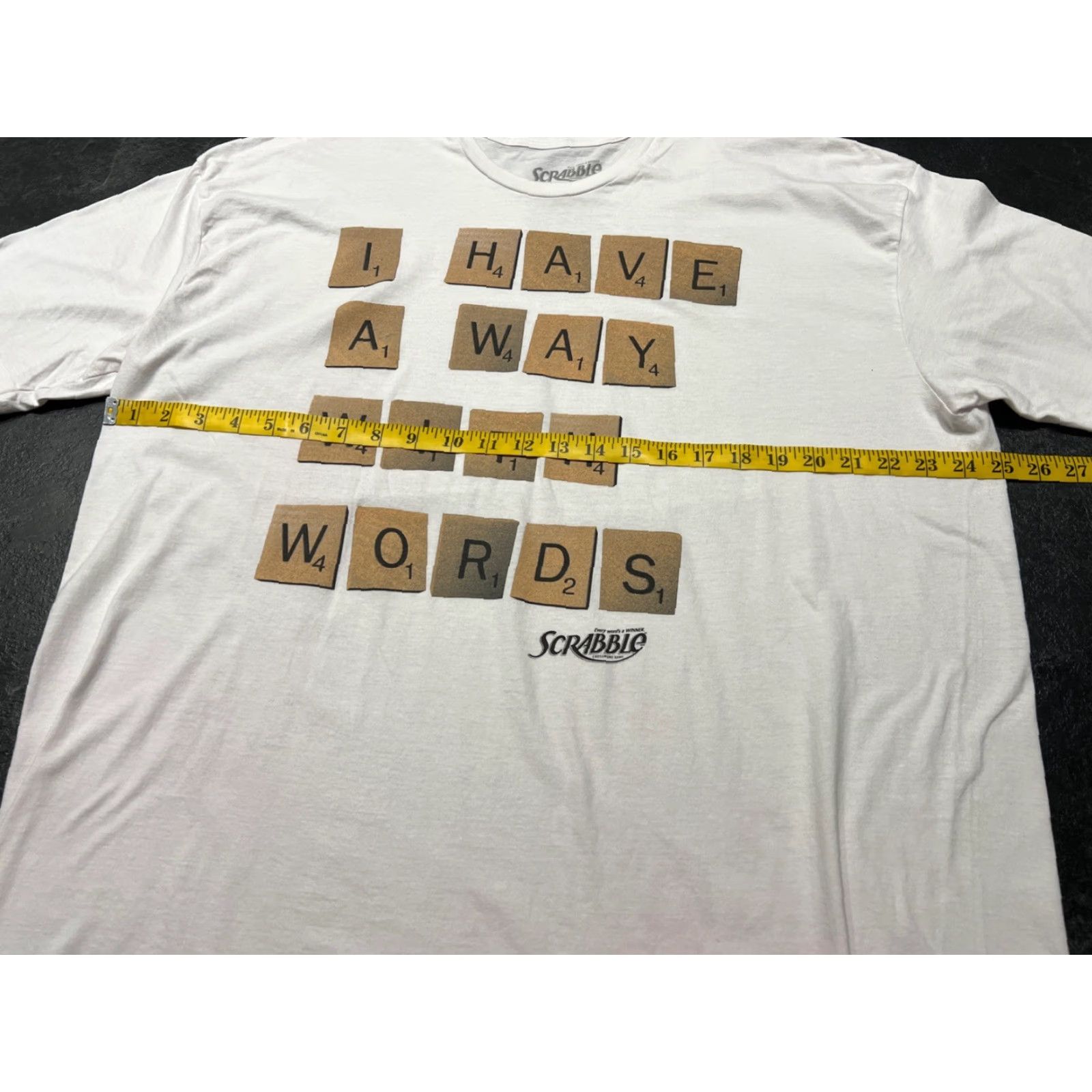 Vintage VINTAGE SCRABBLE T-Shirt Men XXL White Words & Language 80s Size US XXL / EU 58 / 5 - 4 Thumbnail
