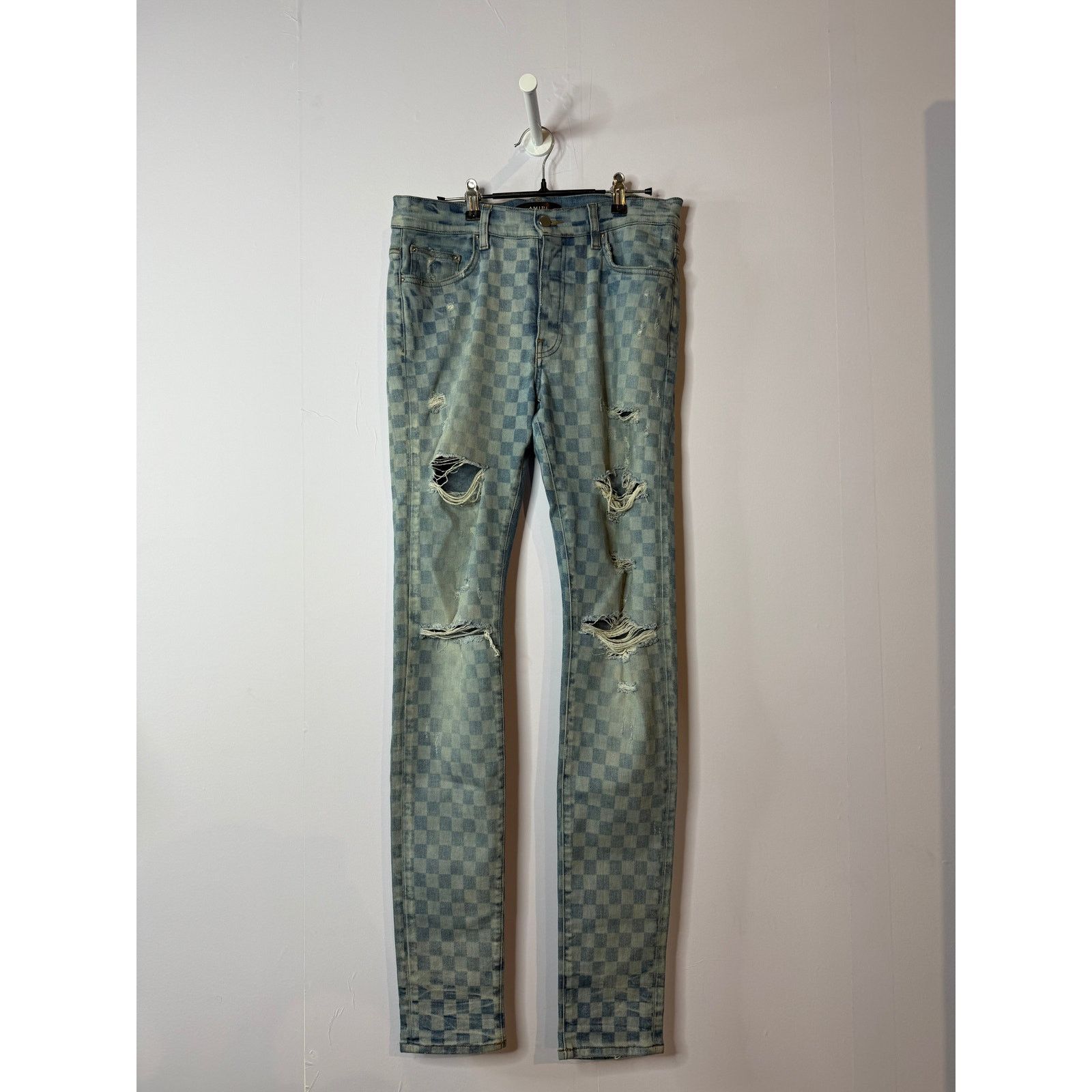 Amiri Amiri Checkered Blue Jean Size US 31 - 1 Thumbnail