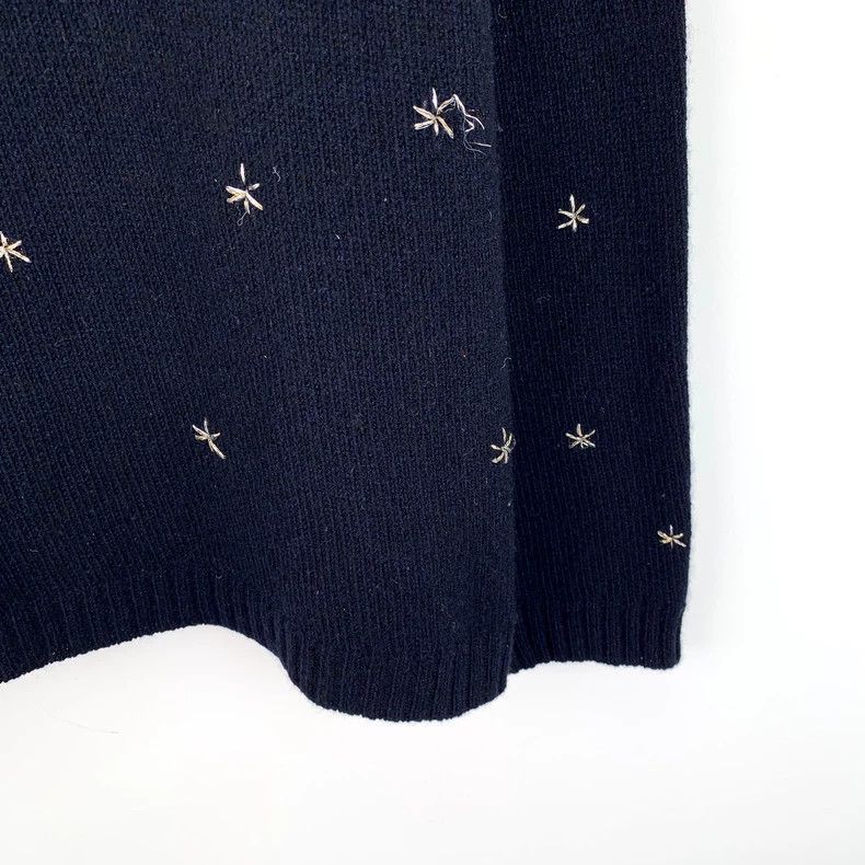 Dior Christian Dior Navy Starry Knit Sweater-2506 Size L / US 10 / IT 46 - 4 Thumbnail