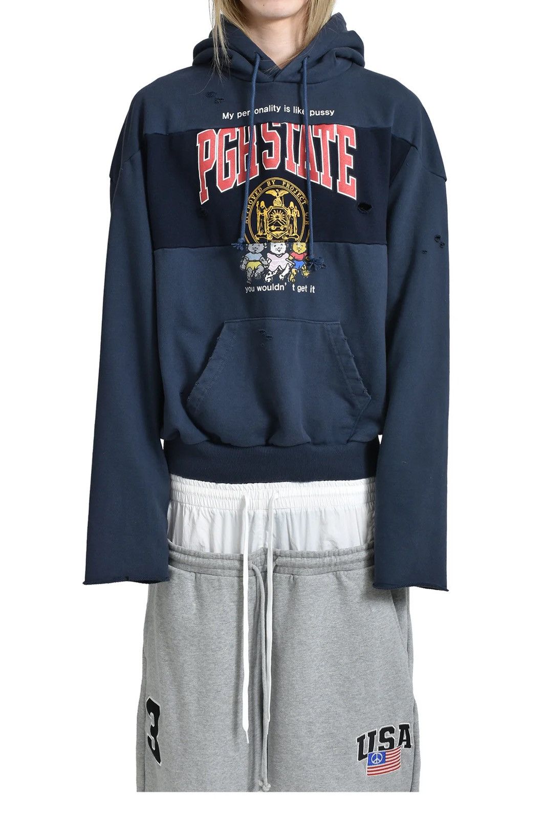 PROJECT G/R Project G/R REWORKED SPORT HOODIE / DIRTY MELANGE size 1 Size US S / EU 44-46 / 1 - 3 Thumbnail