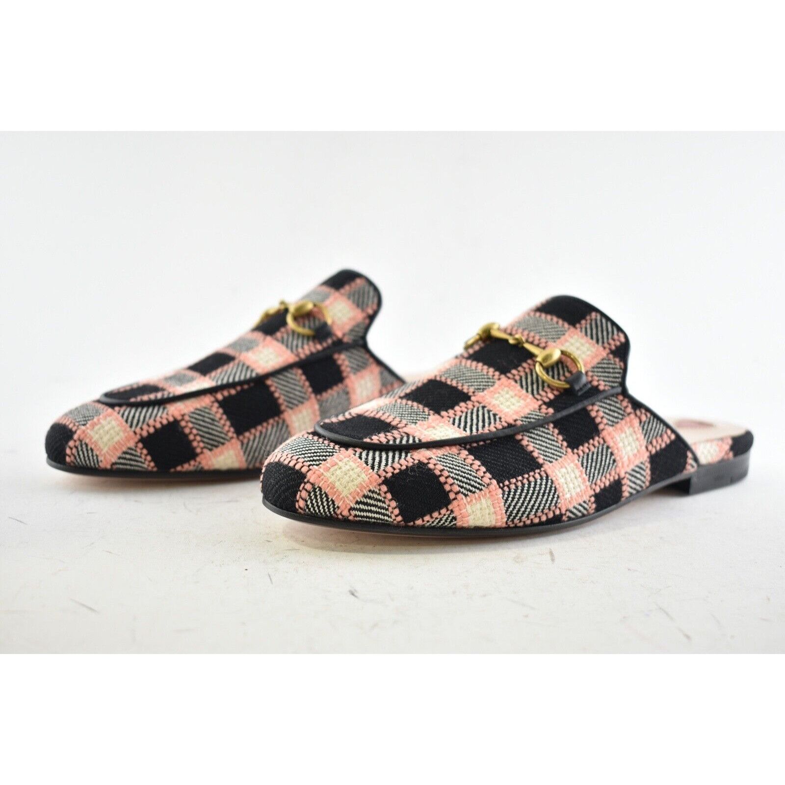 Gucci Gucci Princetown Black Pink Fancy Tweed Loafer Size US 7.5 / IT 37.5 - 10 Thumbnail