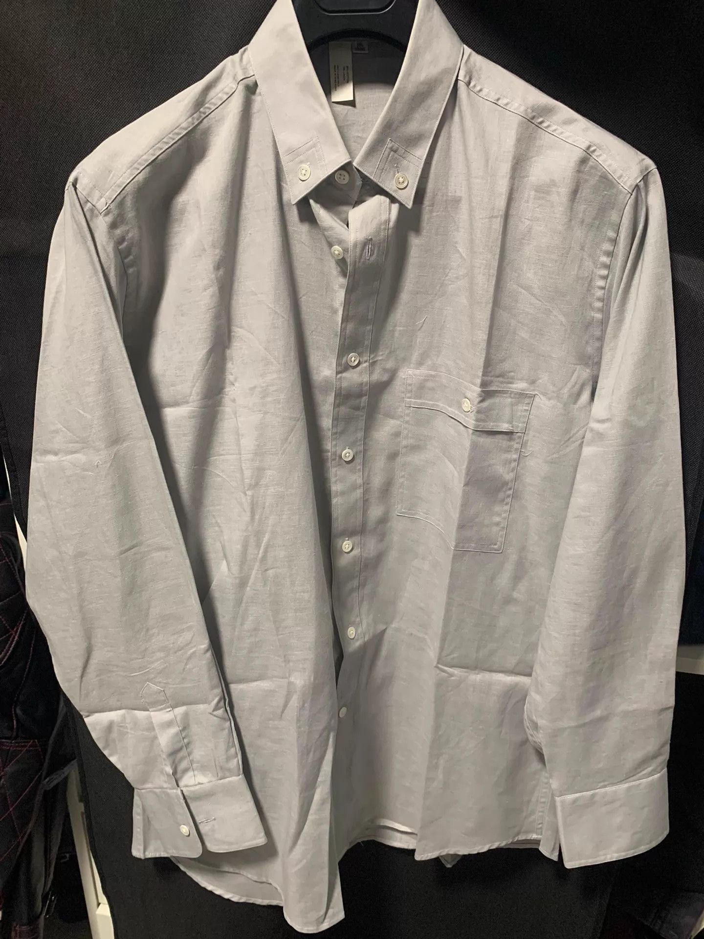 Armani Armani Cotton Linen Blend Straight Shirt 39 Size US M / EU 48-50 / 2 - 1 Thumbnail