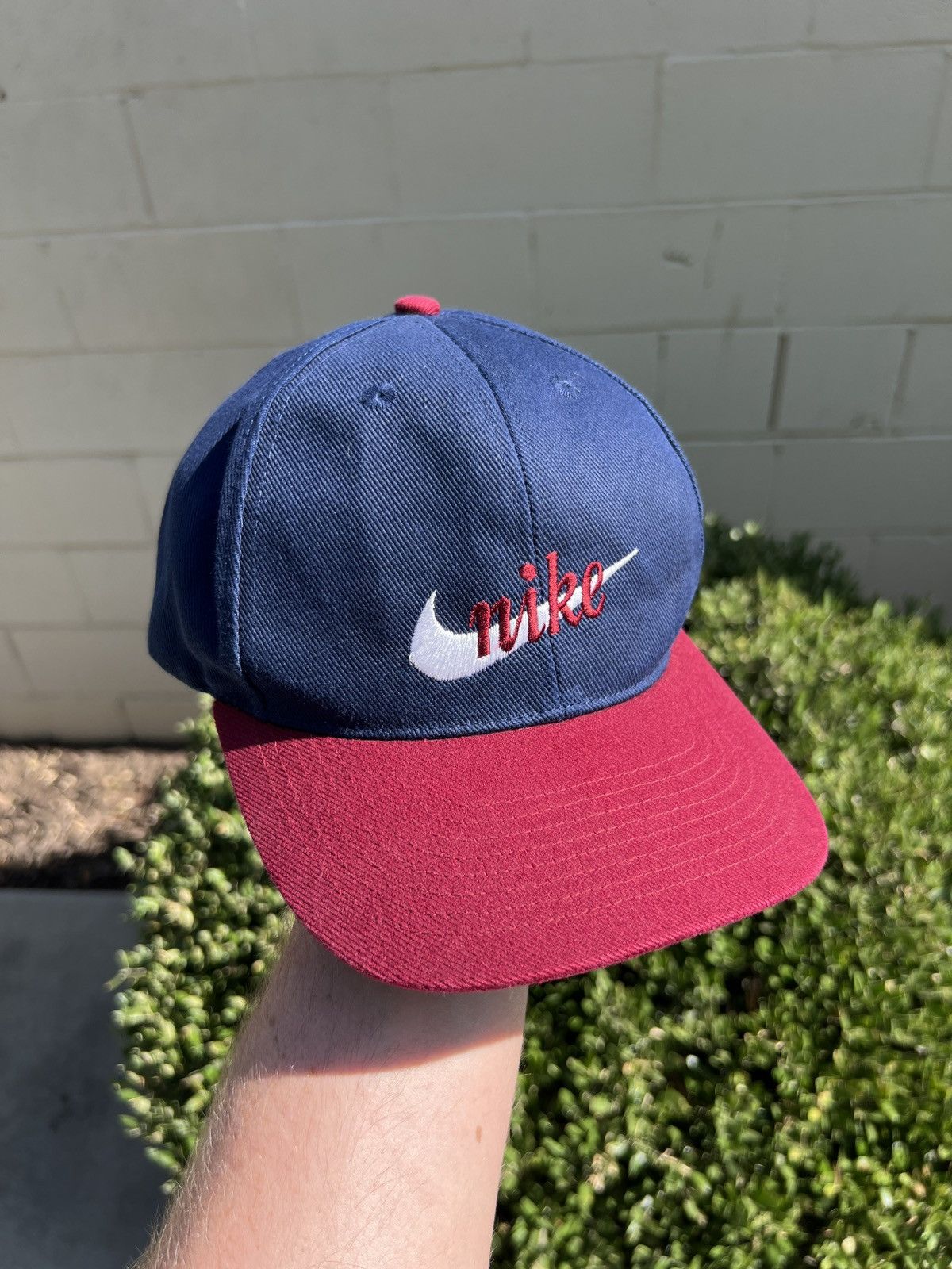 Nike Nike Vintage 90’s Classic Swoosh Script Logo 2 Tone Hat Size ONE SIZE - 1 Thumbnail
