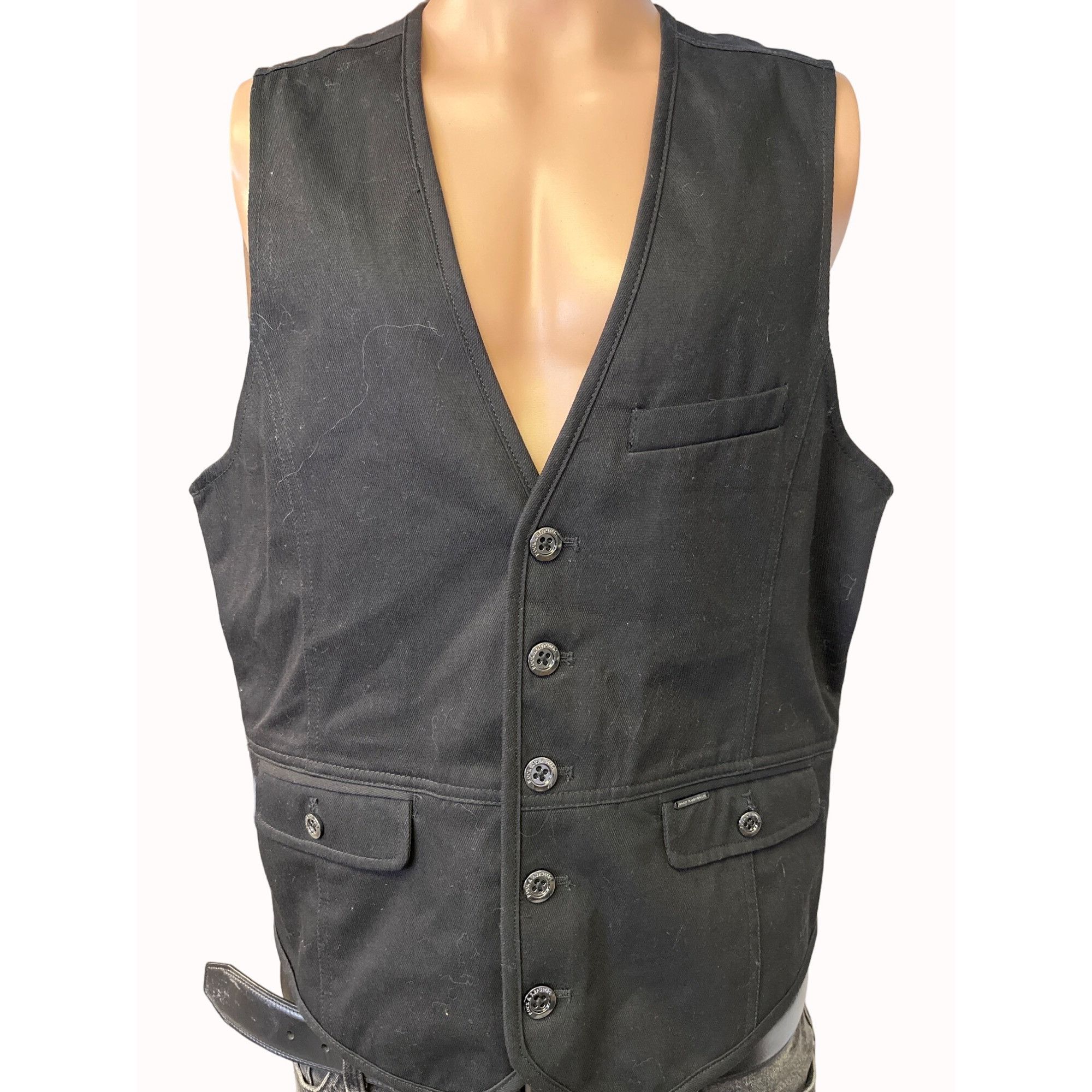 Rock & Republic Rock & Republic Men's Black Waist Coat/Vest Size L SKU 5709 Size US L / EU 52-54 / 3 - 1 Thumbnail