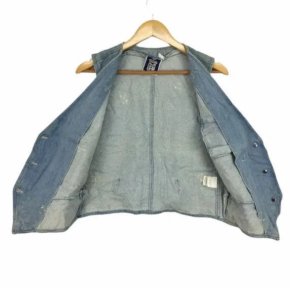 Vintage EASY MONDRIAN Blue Denim Vest Casual Clothing Made in Italy Size S / US 4 / IT 40 - 8 Thumbnail