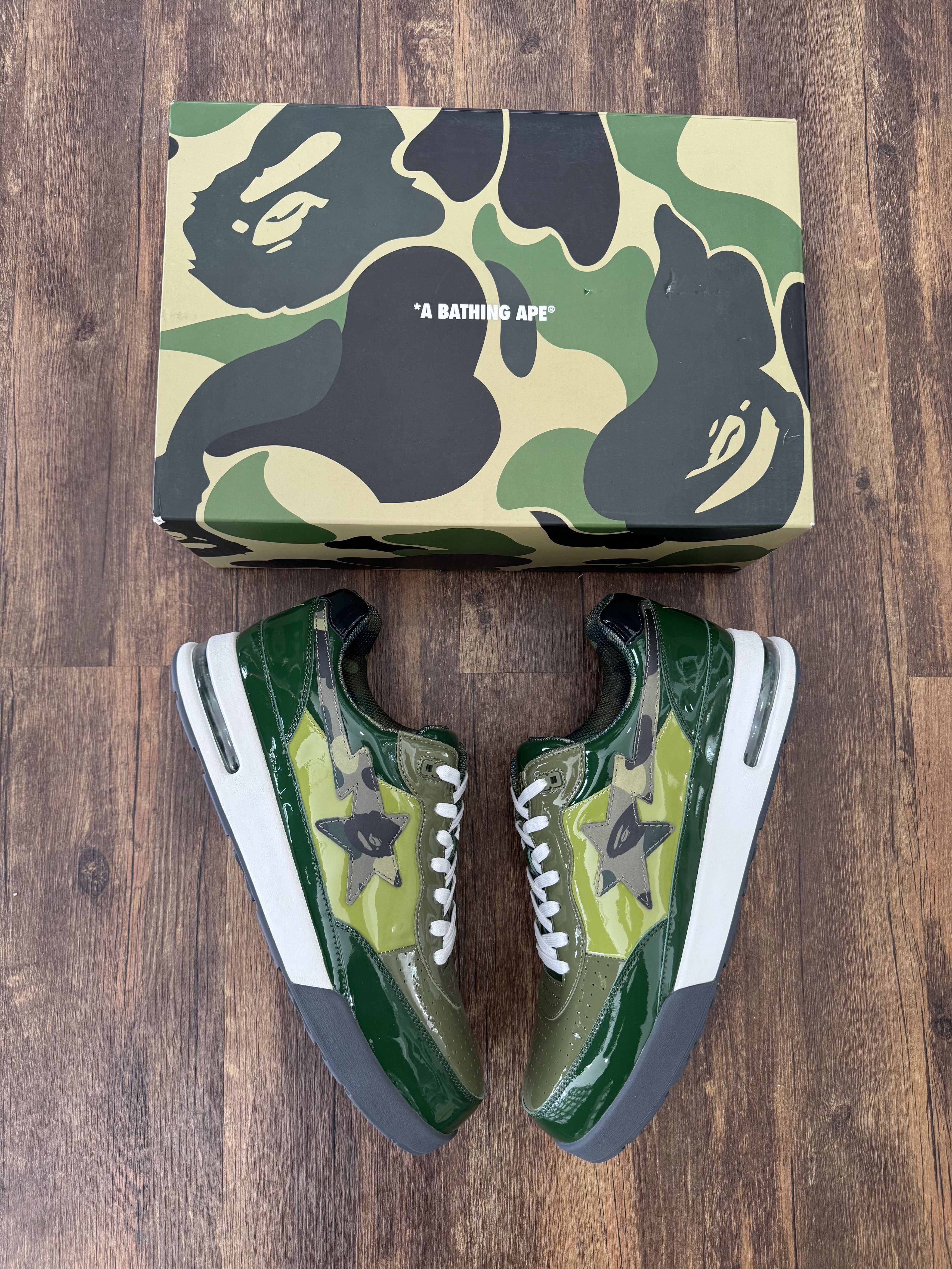 image of Bape Road Sta Shoes in Green Camo, Men's (Size 13)