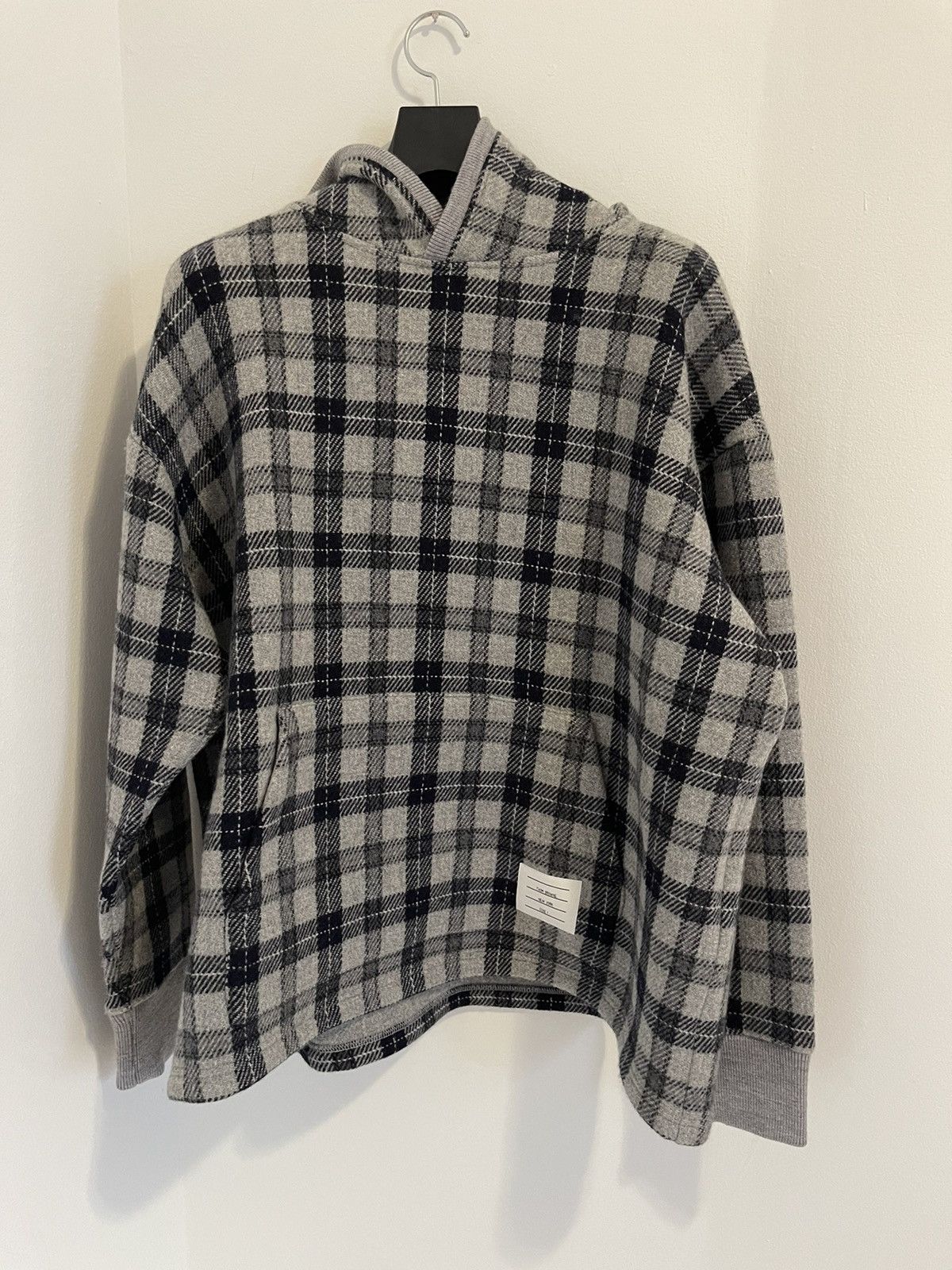 Thom Browne Thom Browne Grey Navy Tartan Hoodie Size US M / EU 48-50 / 2 - 1 Thumbnail