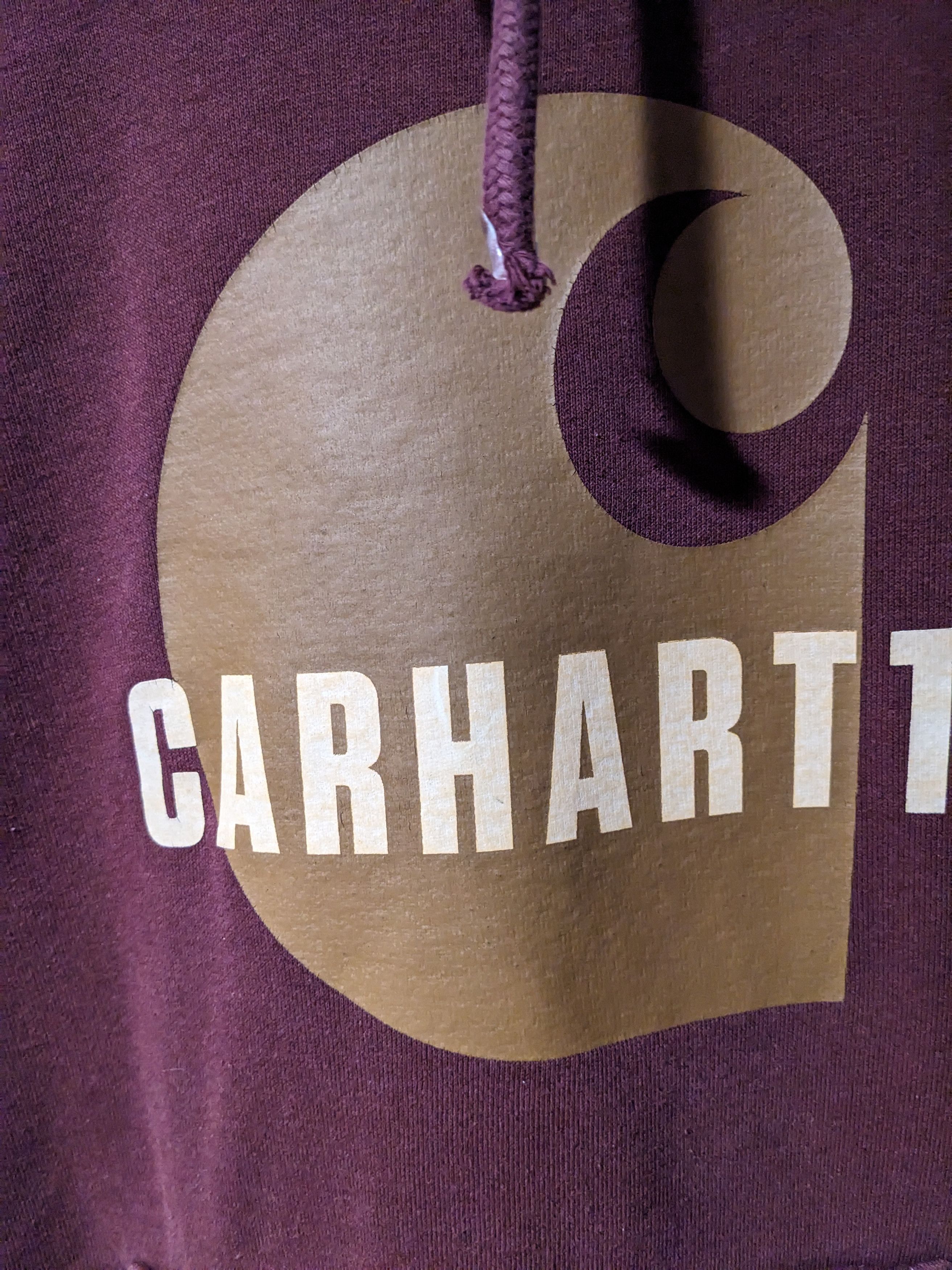 Carhartt × Designer Carhartt Logo Medium Loose Fit Burgundy Red Hoodie Size US M / EU 48-50 / 2 - 2 Thumbnail