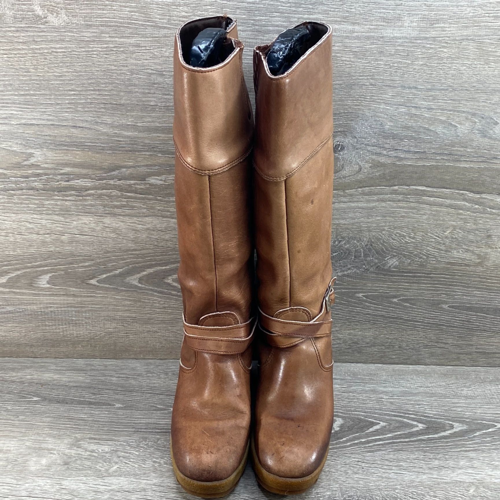 Vintage VINTAGE Rosita Brown Leather Wedge Knee High Riding Boots Women’s 8 M Brown Leather Boot Womens 8 M Rosita Riding Boot Vintage Boots Women Mens? Size US 8 / IT 38 - 3 Thumbnail